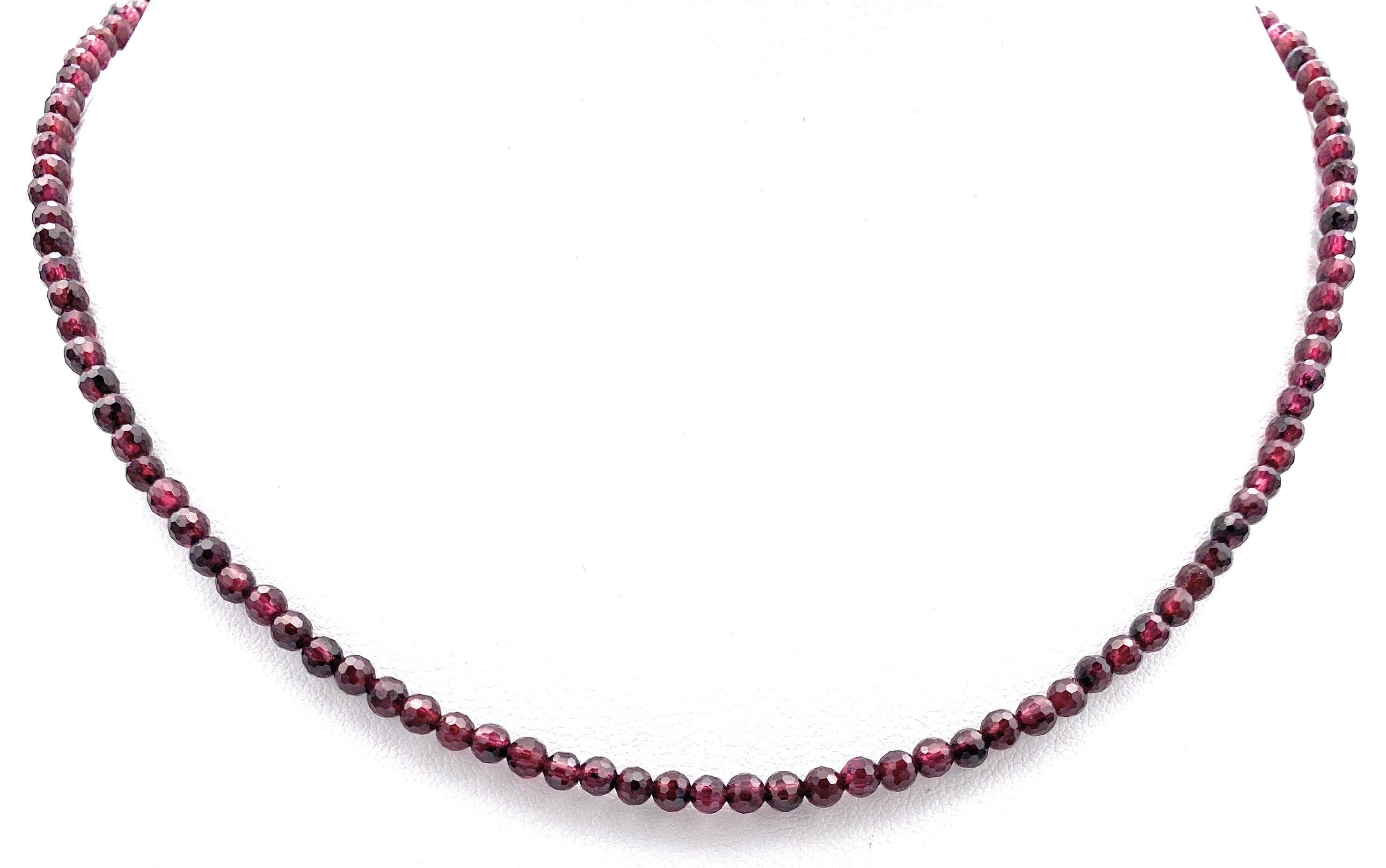 Facettierte Granat Halskette 4mm