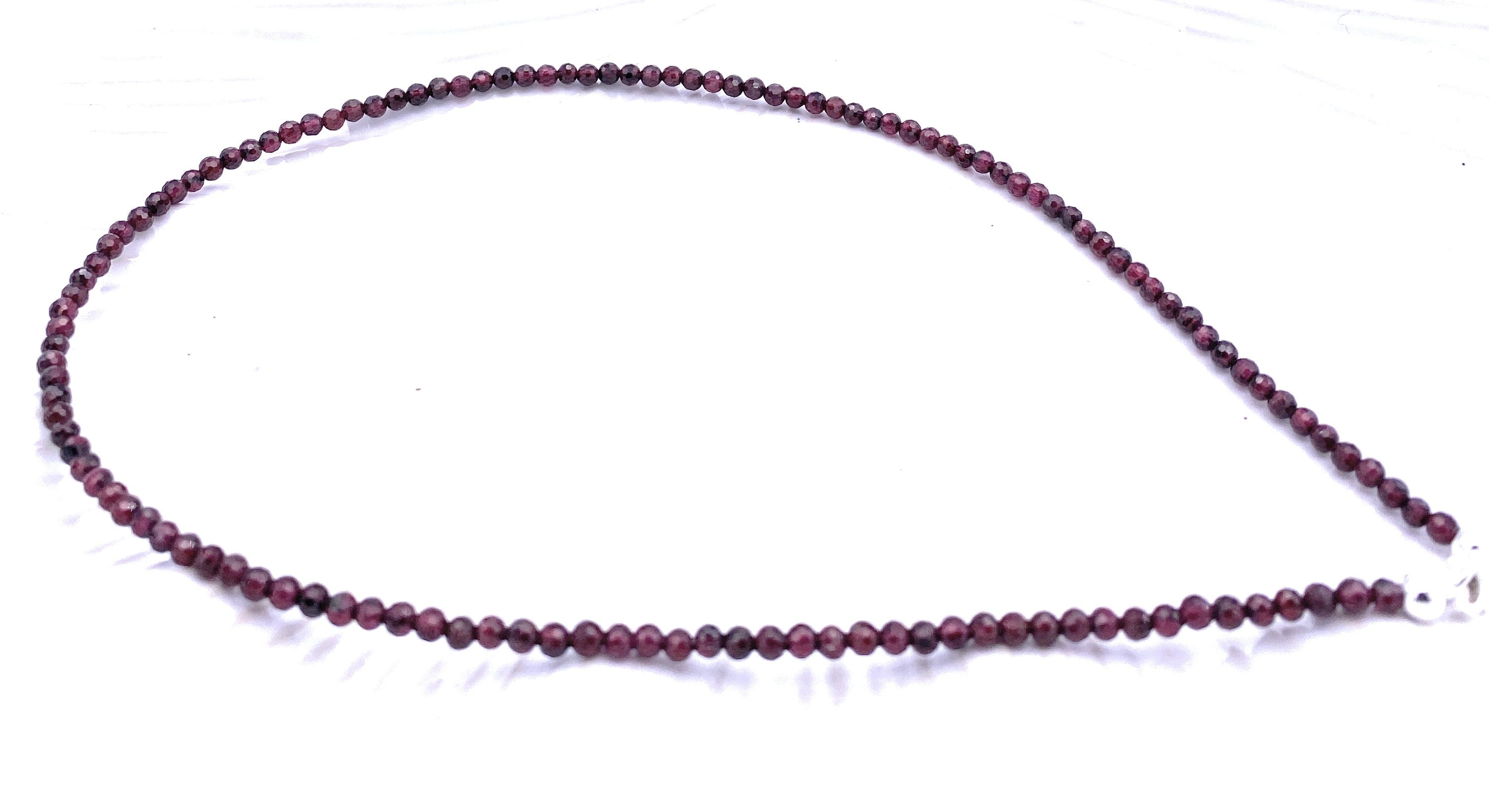 Facettierte Granat Halskette 3mm