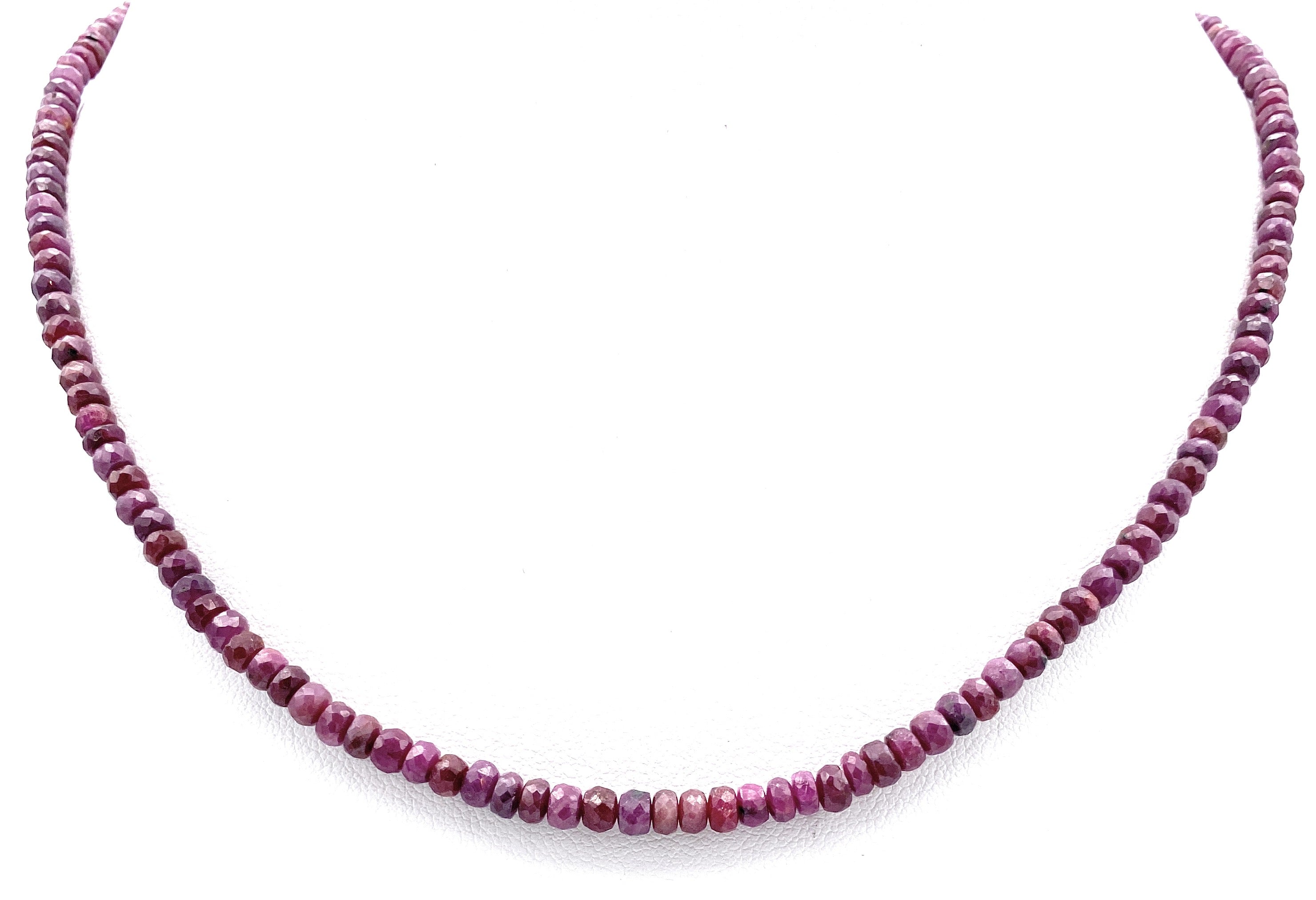 Facettierte Rubin Halskette 3mm