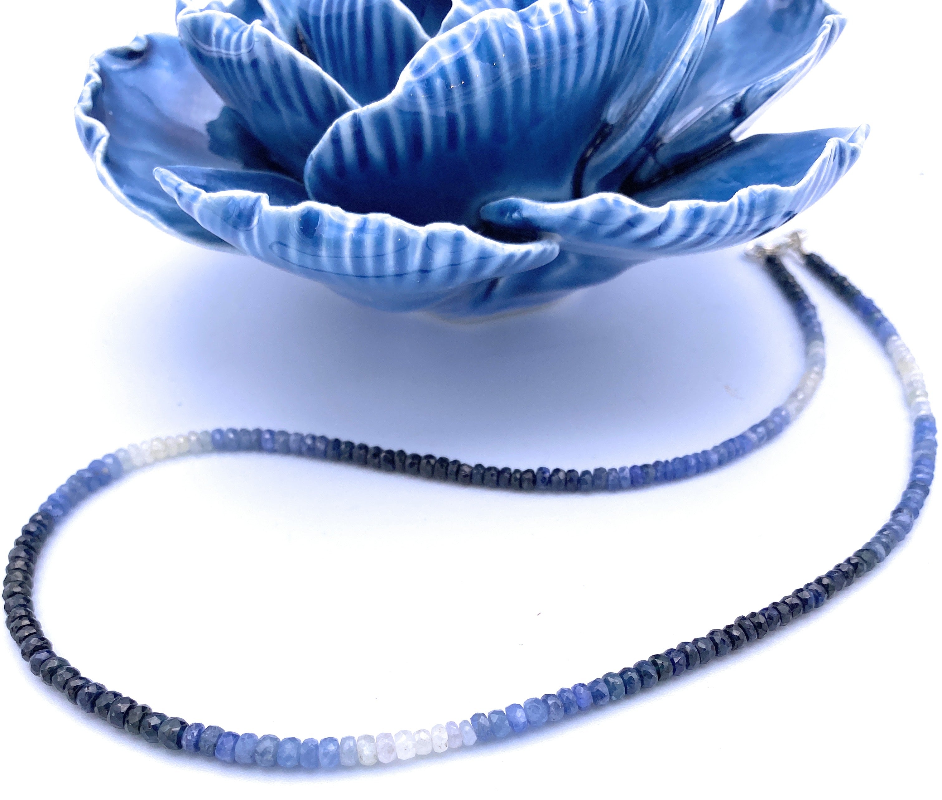 Facettierte Saphir Halskette 3mm