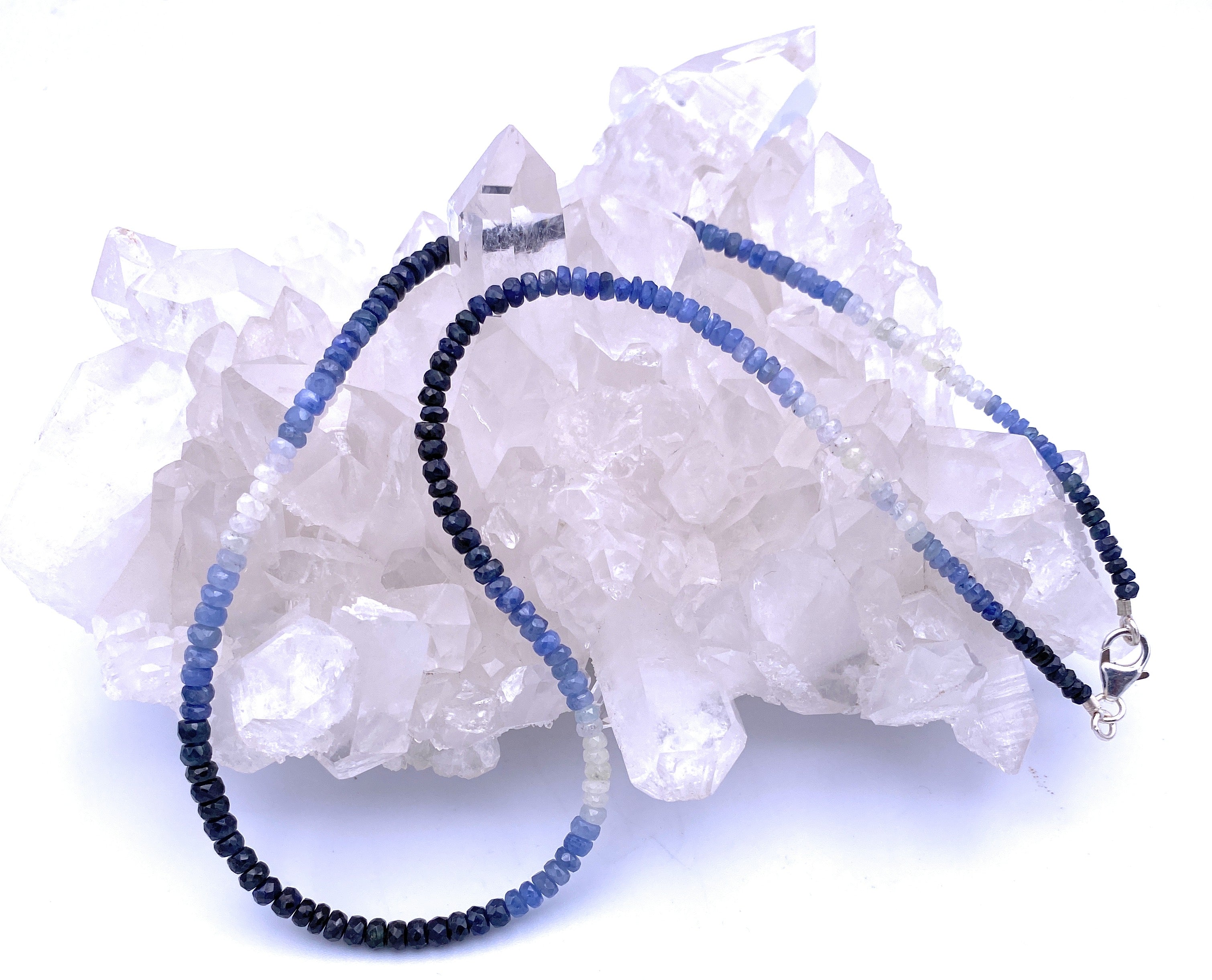 Facettierte Saphir Halskette 3mm