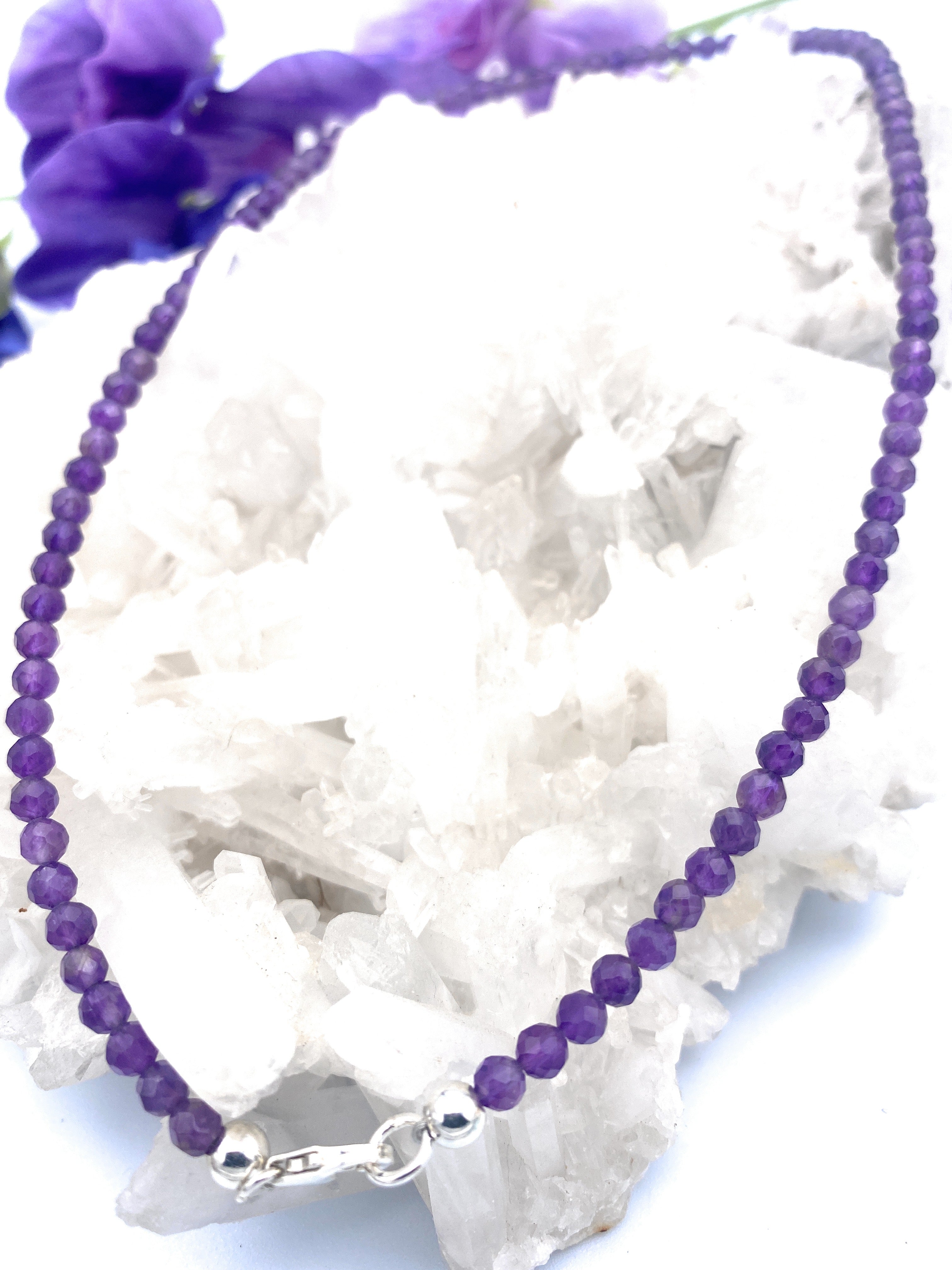Fein facettierte Amethyst Halskette