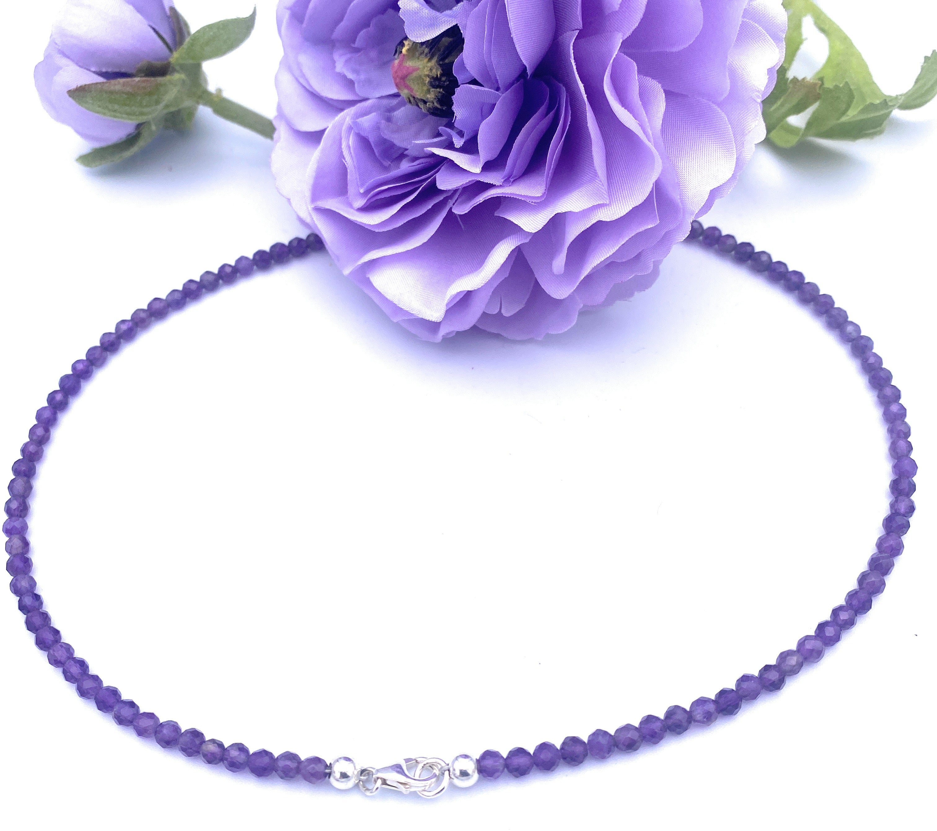 Fein facettierte Amethyst Halskette