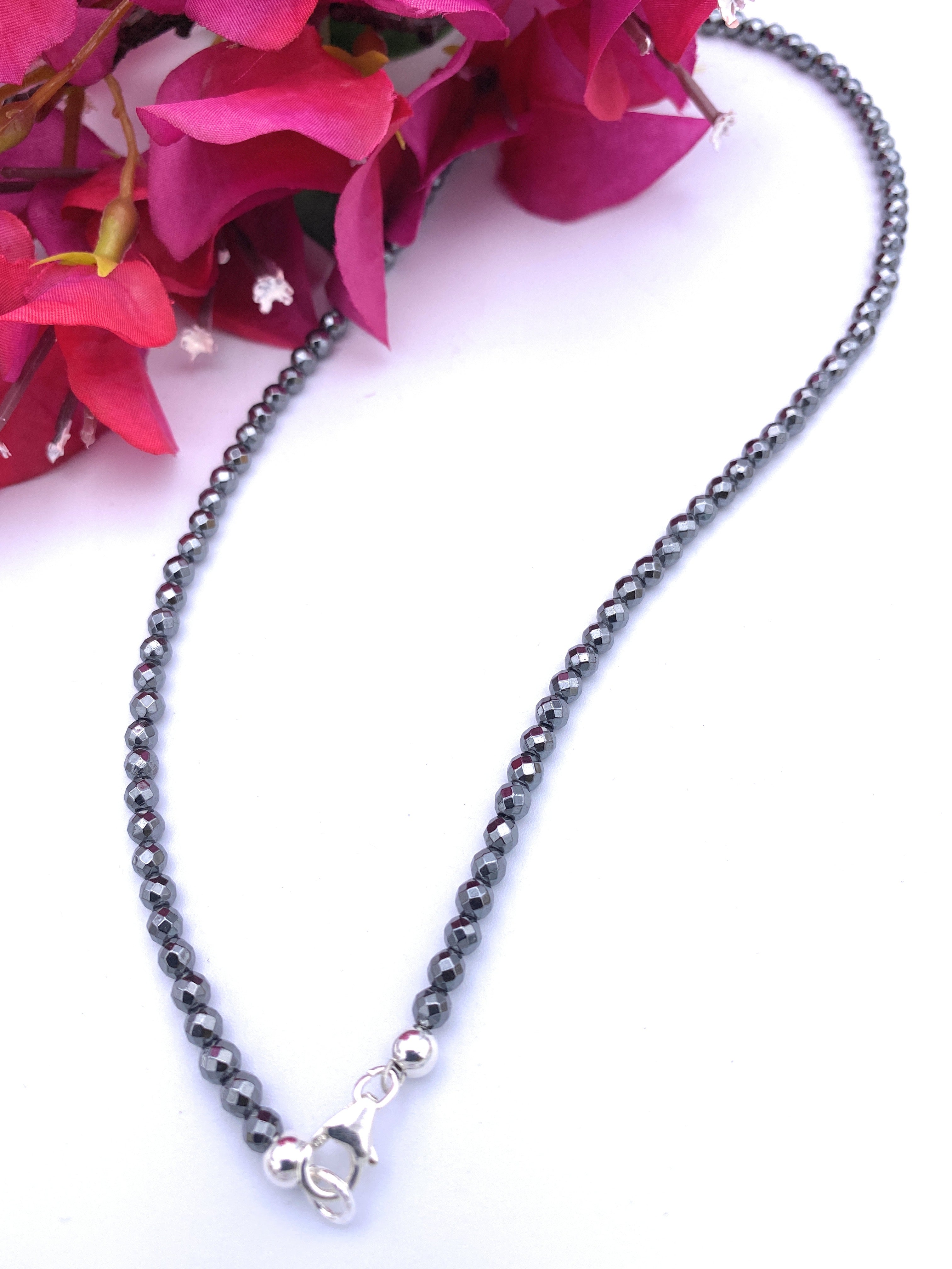 Facettierte Hämatit Halskette 4mm