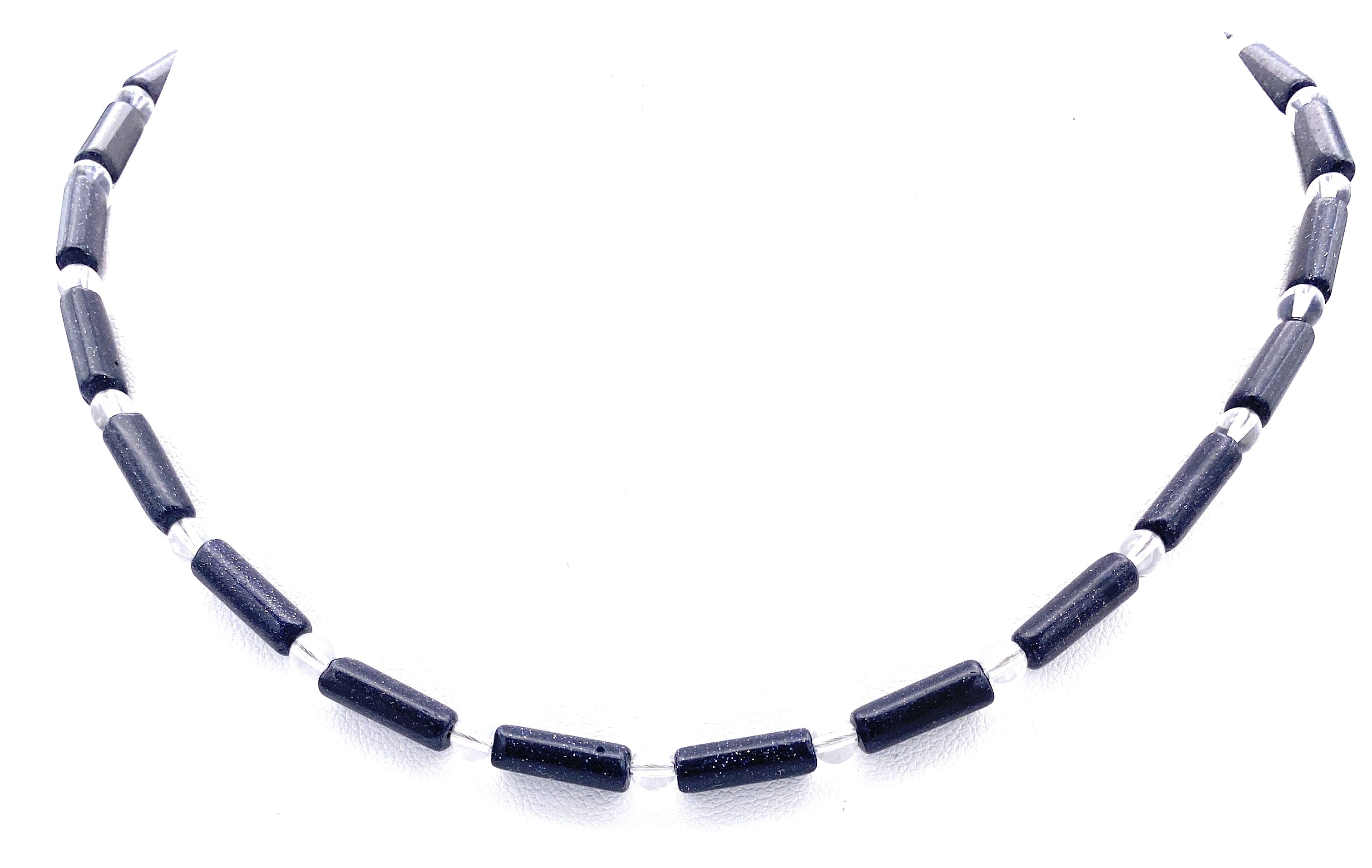 Blaufluss Walzenkette mit Bergkristall