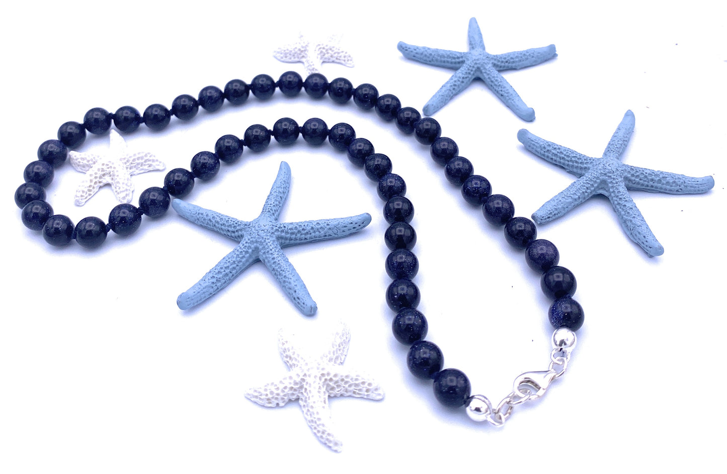 Blaufluss Kugel Halskette 8mm