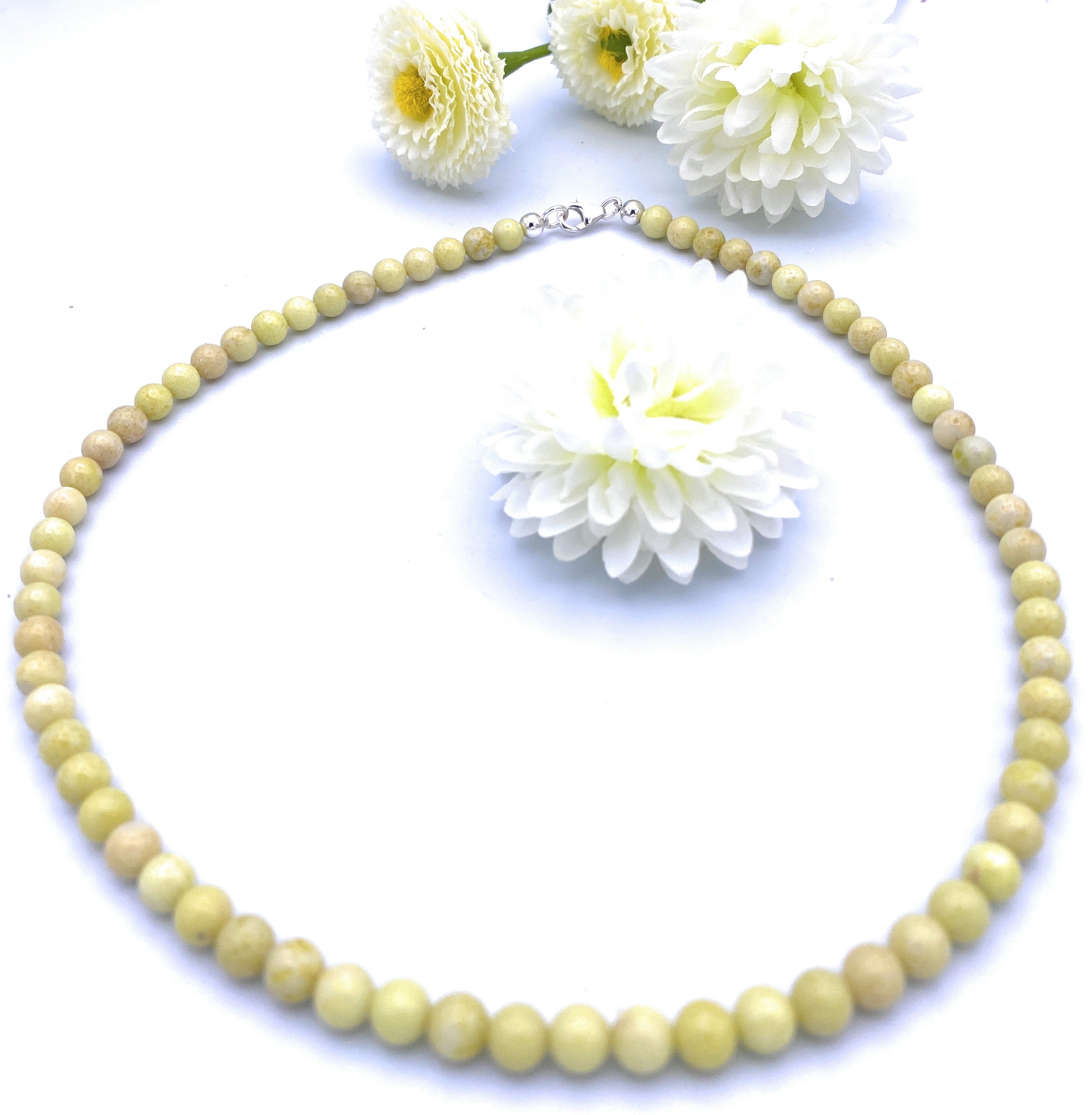 Lemon-Jade Halskette 6mm