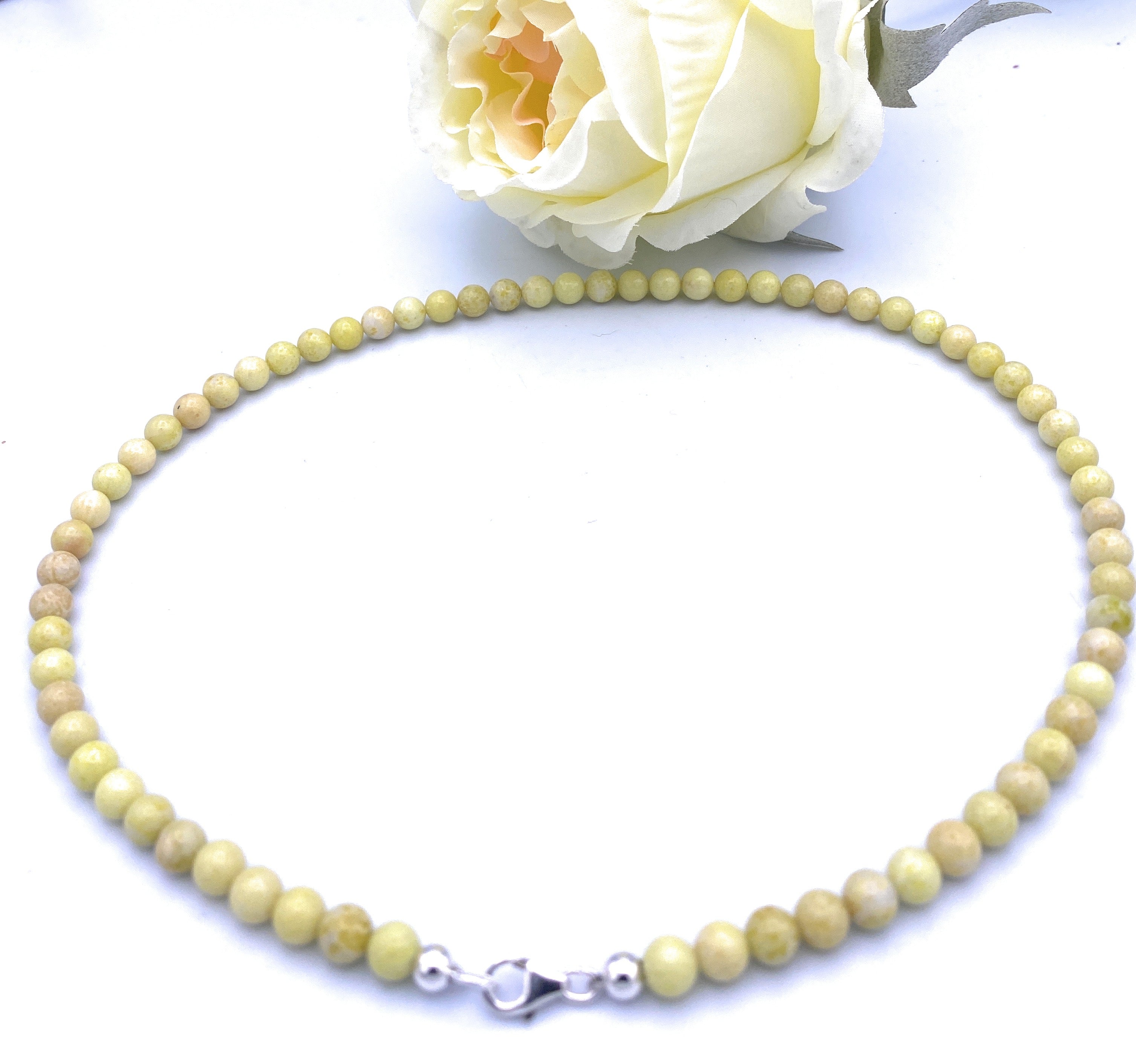 Lemon-Jade Halskette 6mm