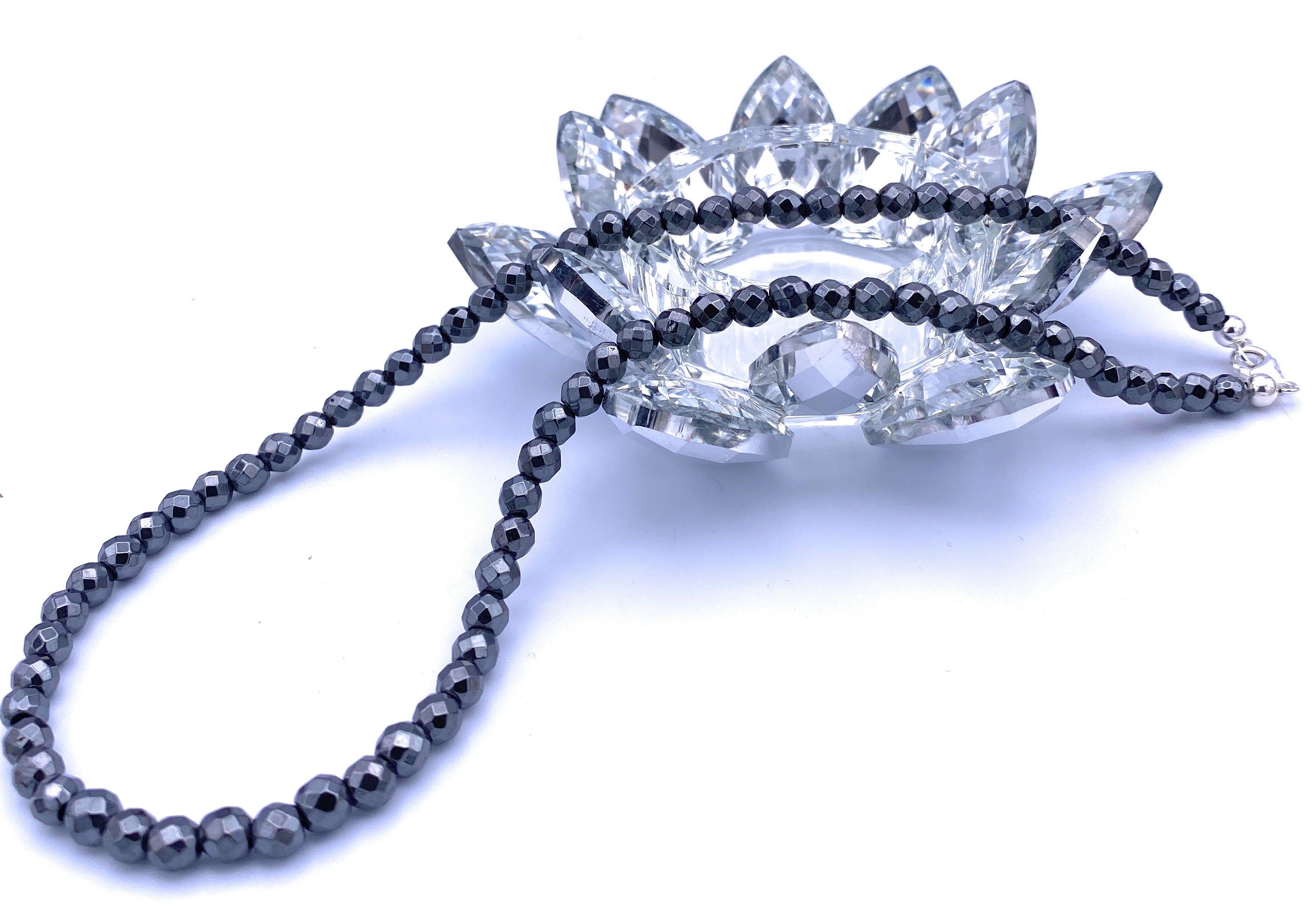 Facettierte Hämatit Halskette 6mm