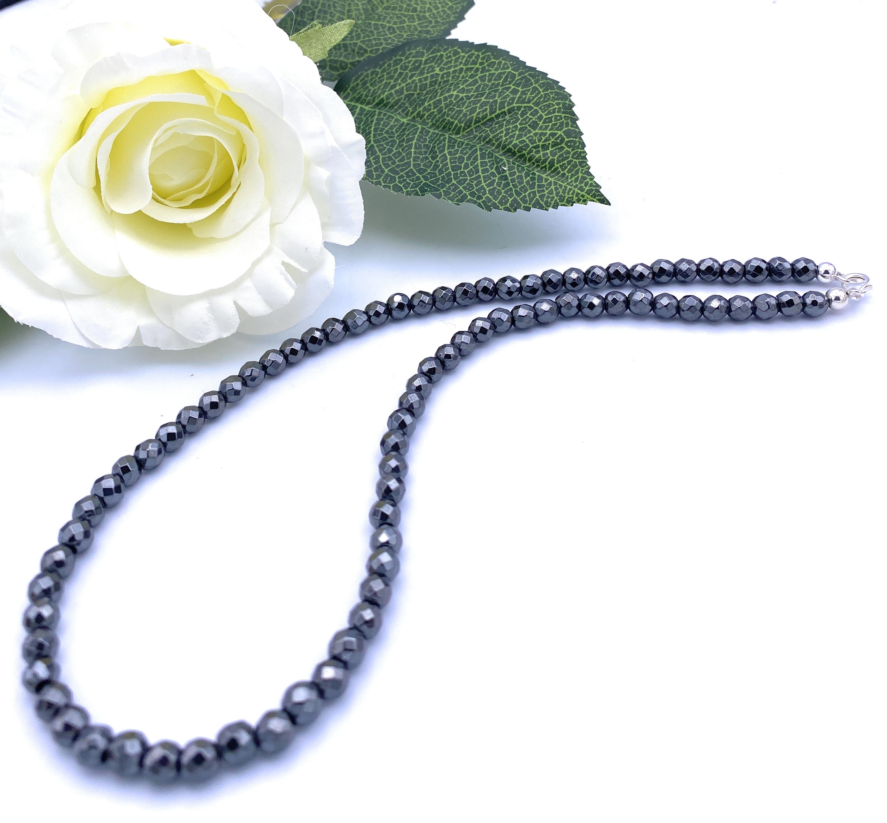 Facettierte Hämatit Halskette 6mm
