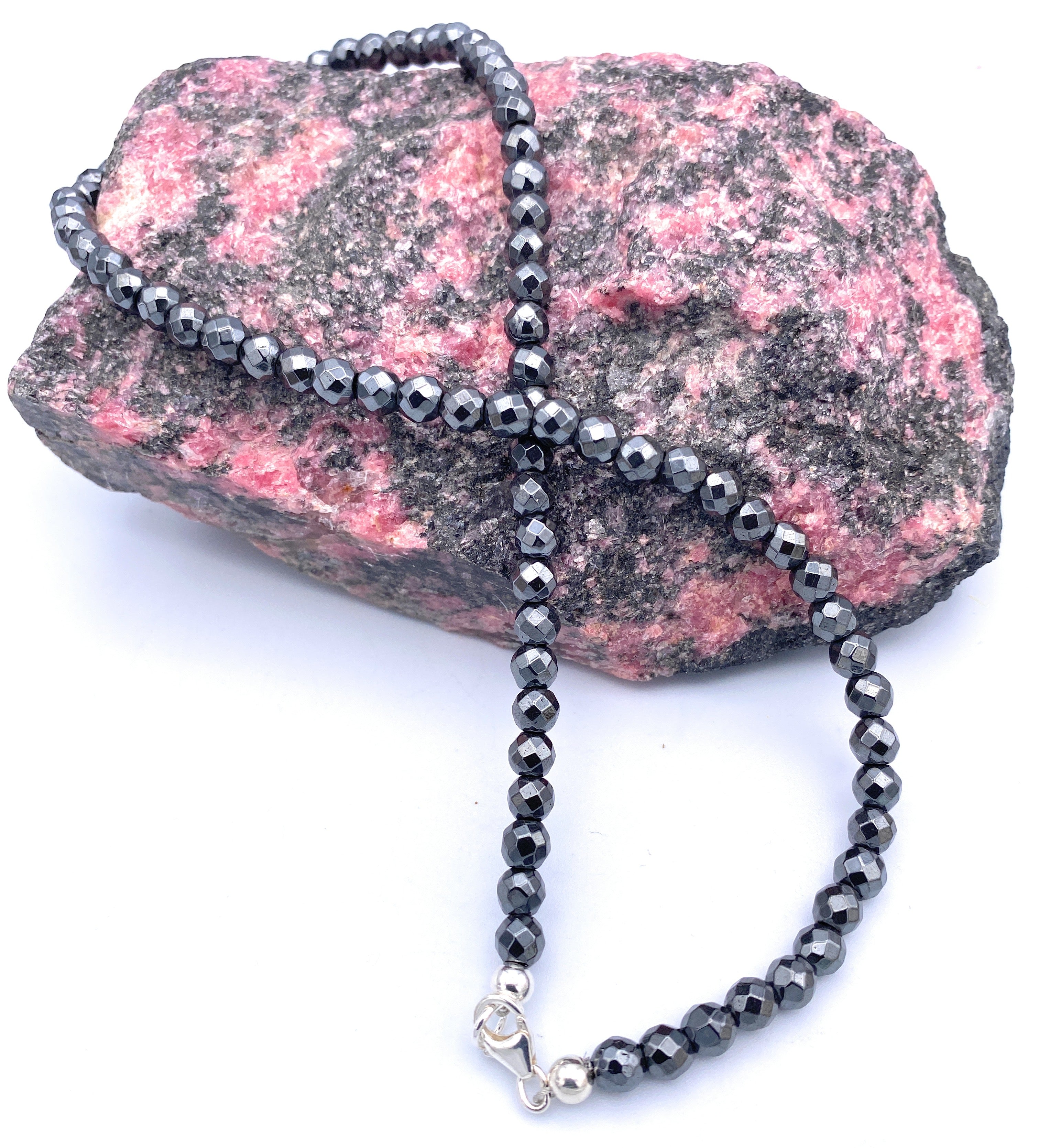 Facettierte Hämatit Halskette 6mm