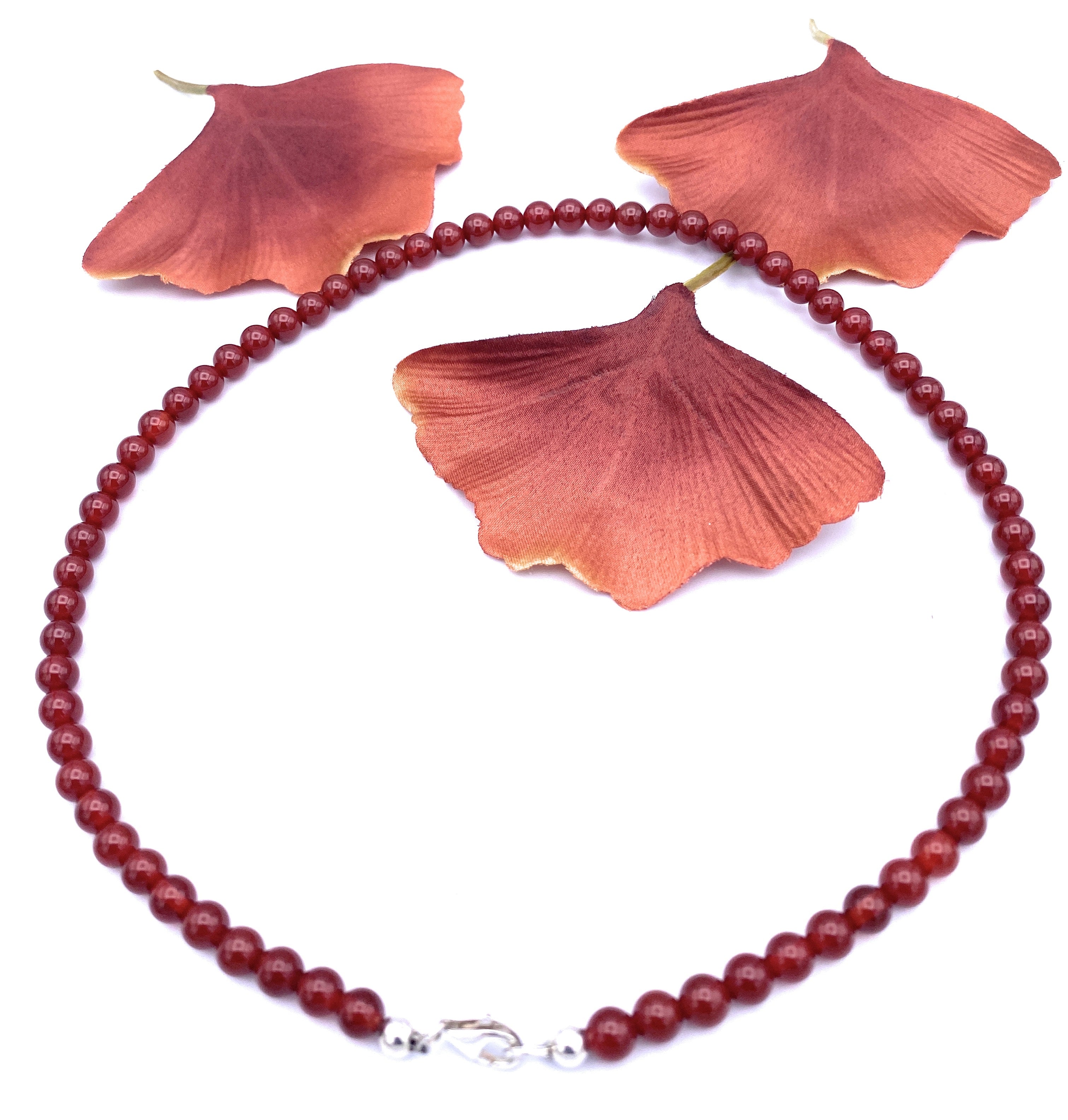 Carneol Kugel Halskette 6mm