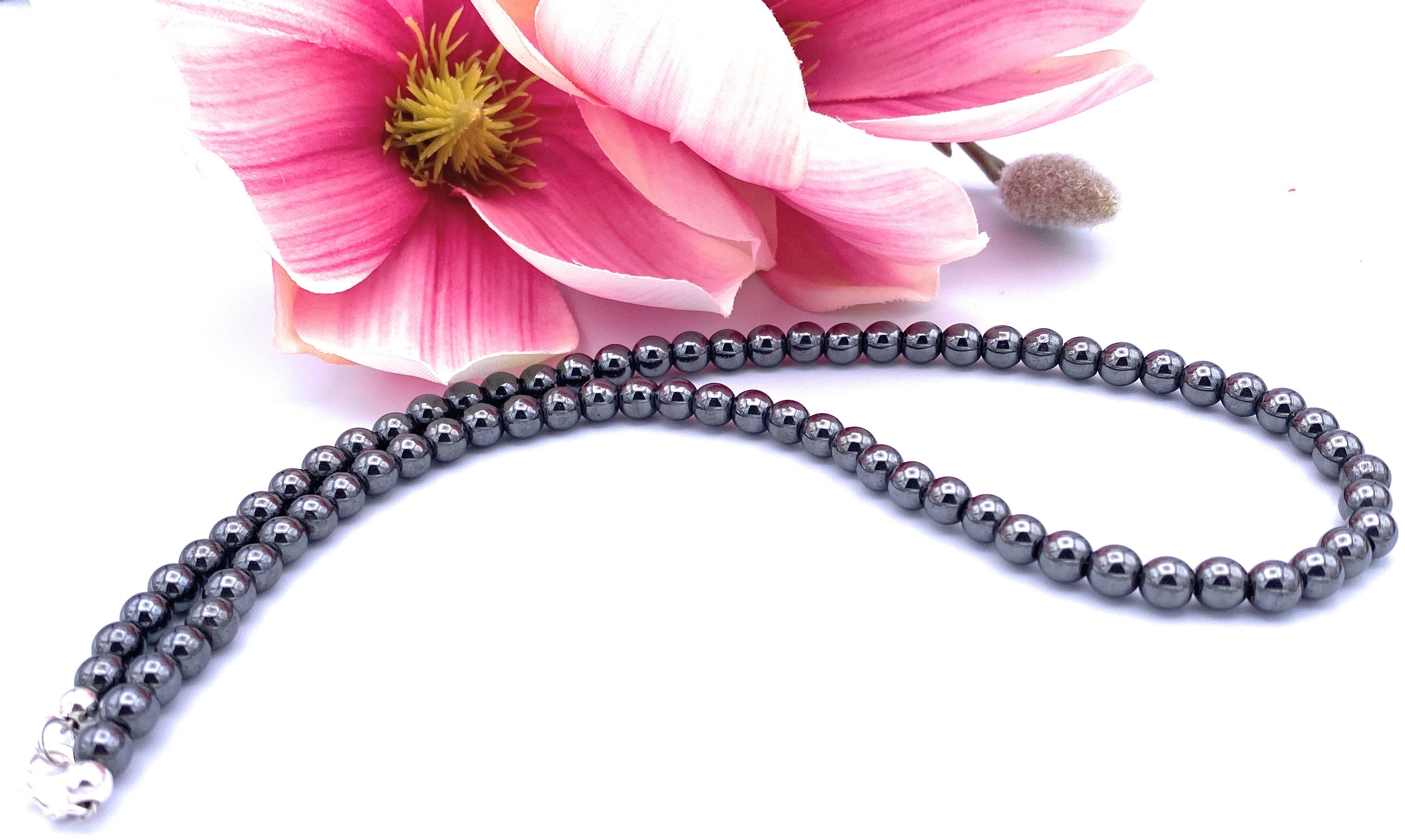 Hämatit Kugel Halskette 6mm