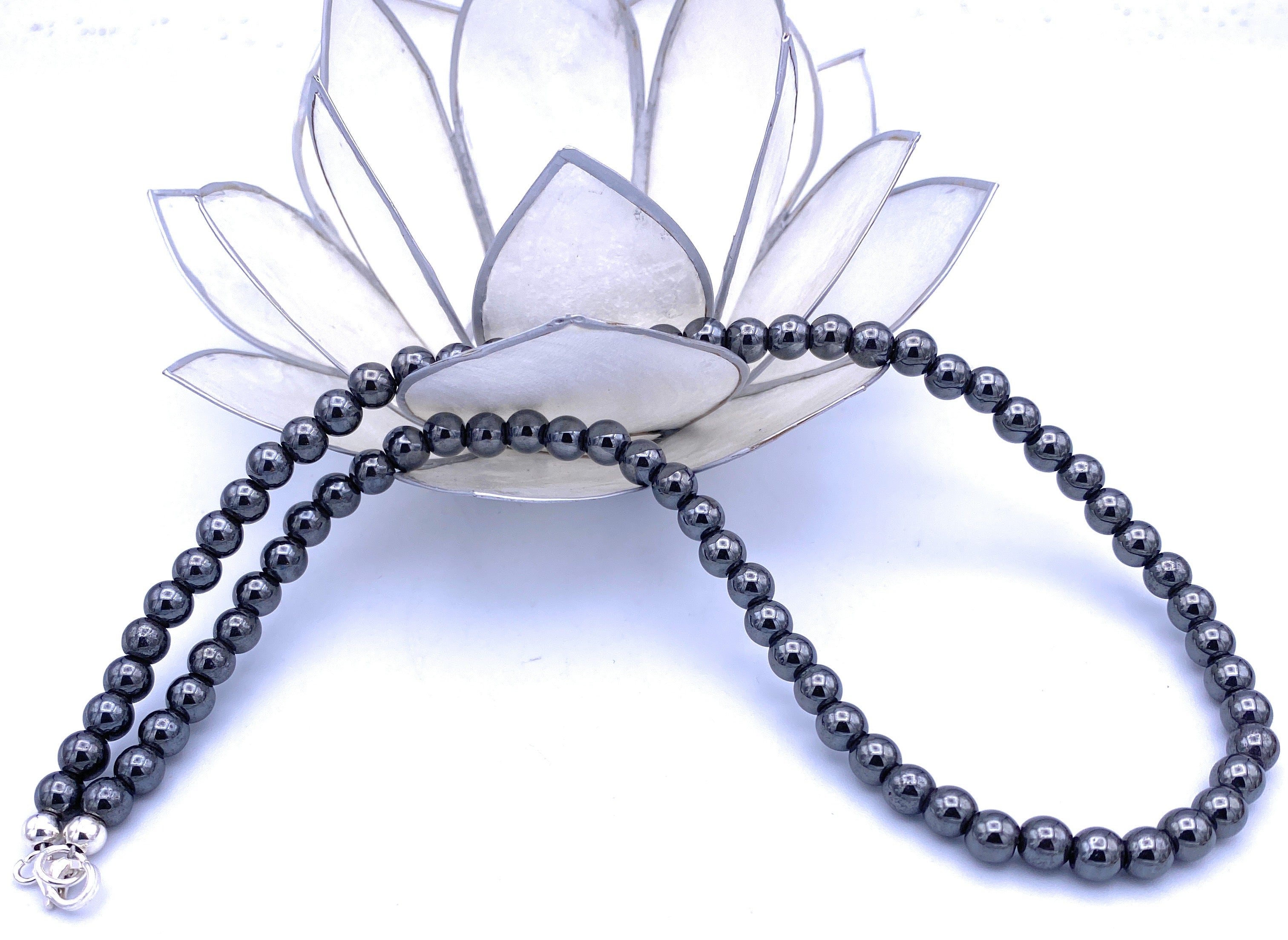 Hämatit Kugel Halskette 6mm