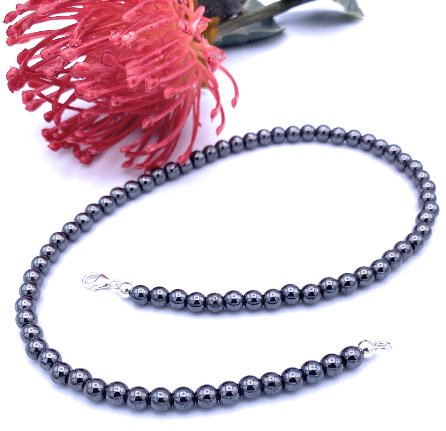 Hämatit Kugel Halskette 6mm