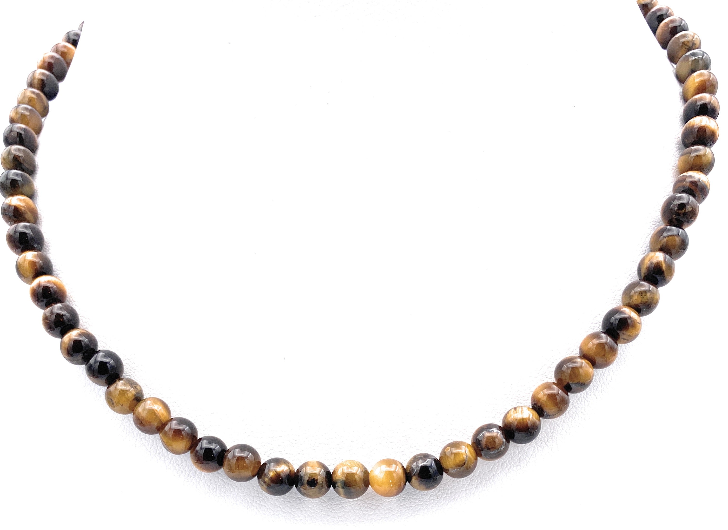 Tigerauge Kugel Halskette 6mm