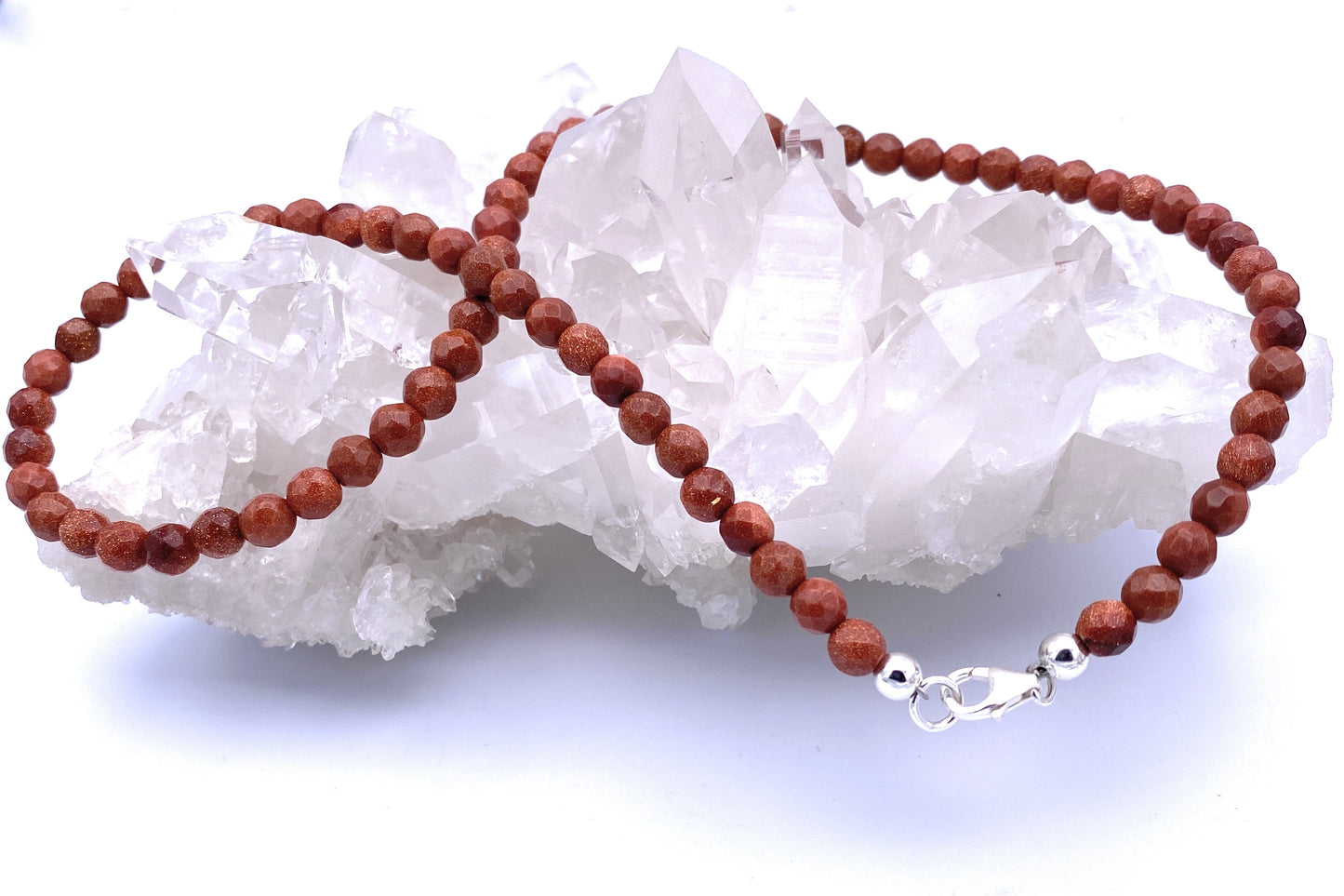 Facettierte Goldfluss Halskette