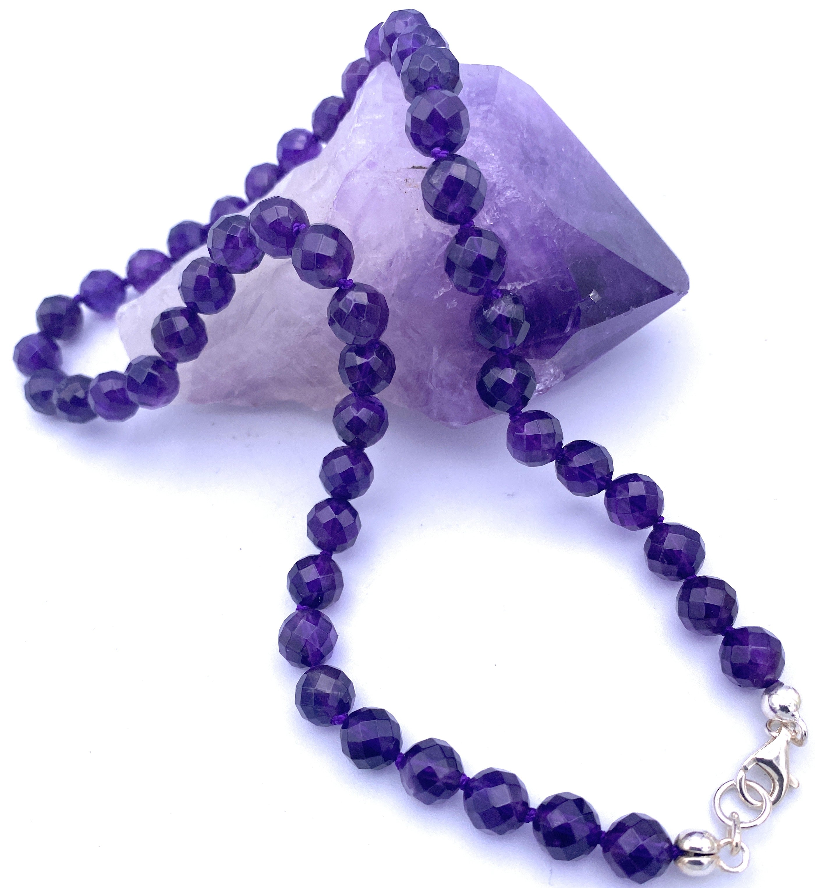 Facettierte Amethyst Halskette 8mm
