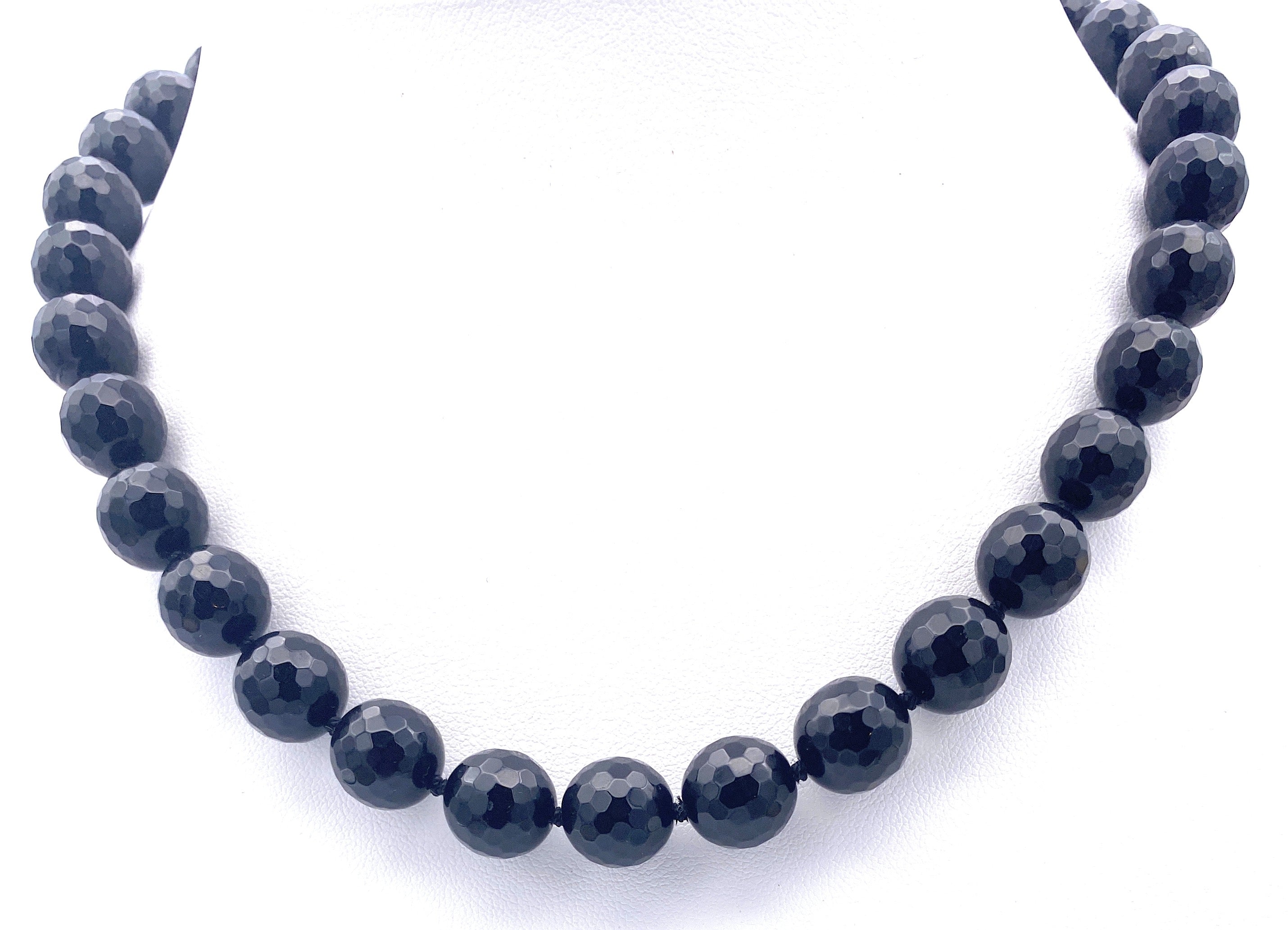 Facettierte Onyx Halskette 12mm