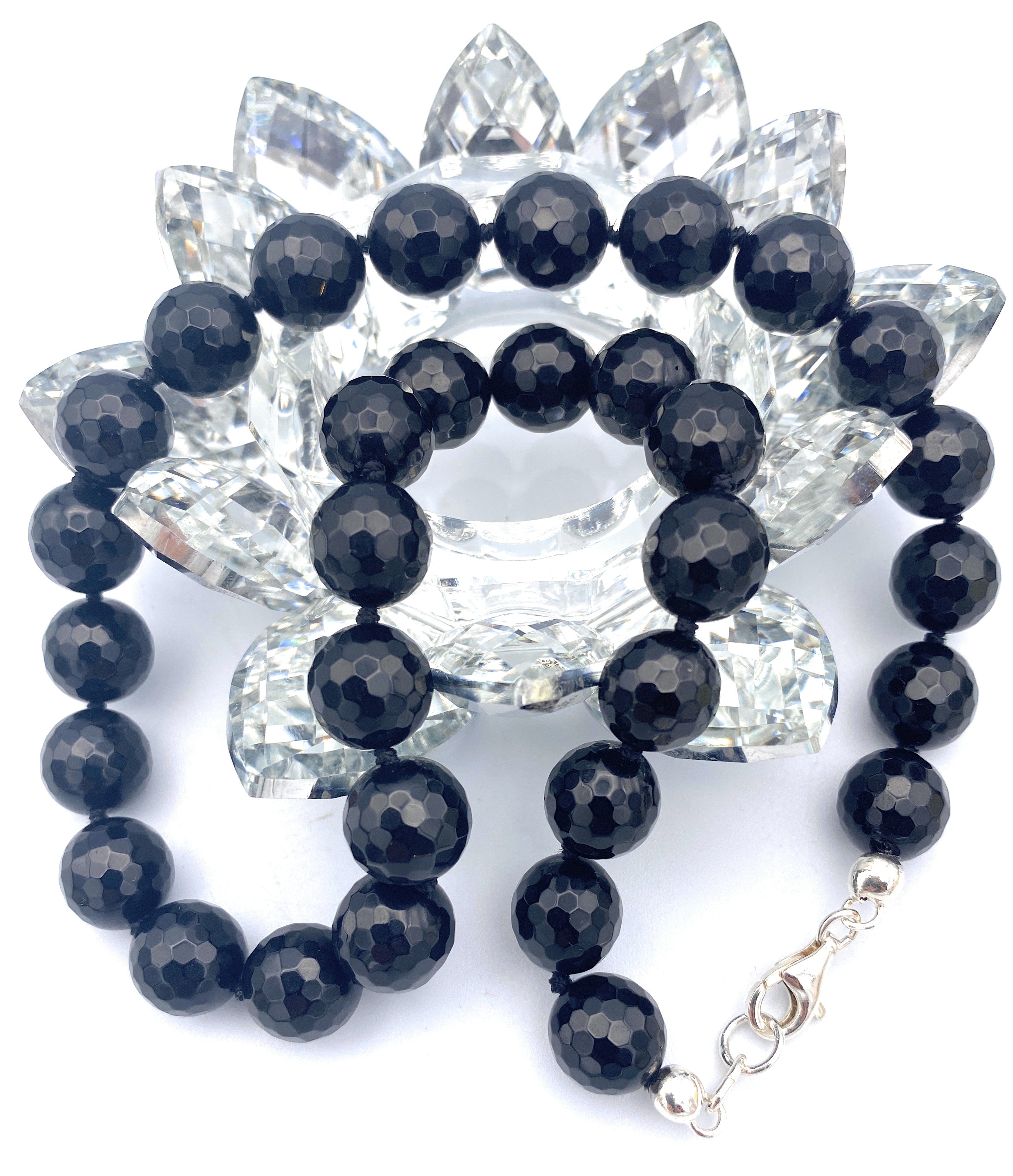 Facettierte Onyx Halskette 12mm