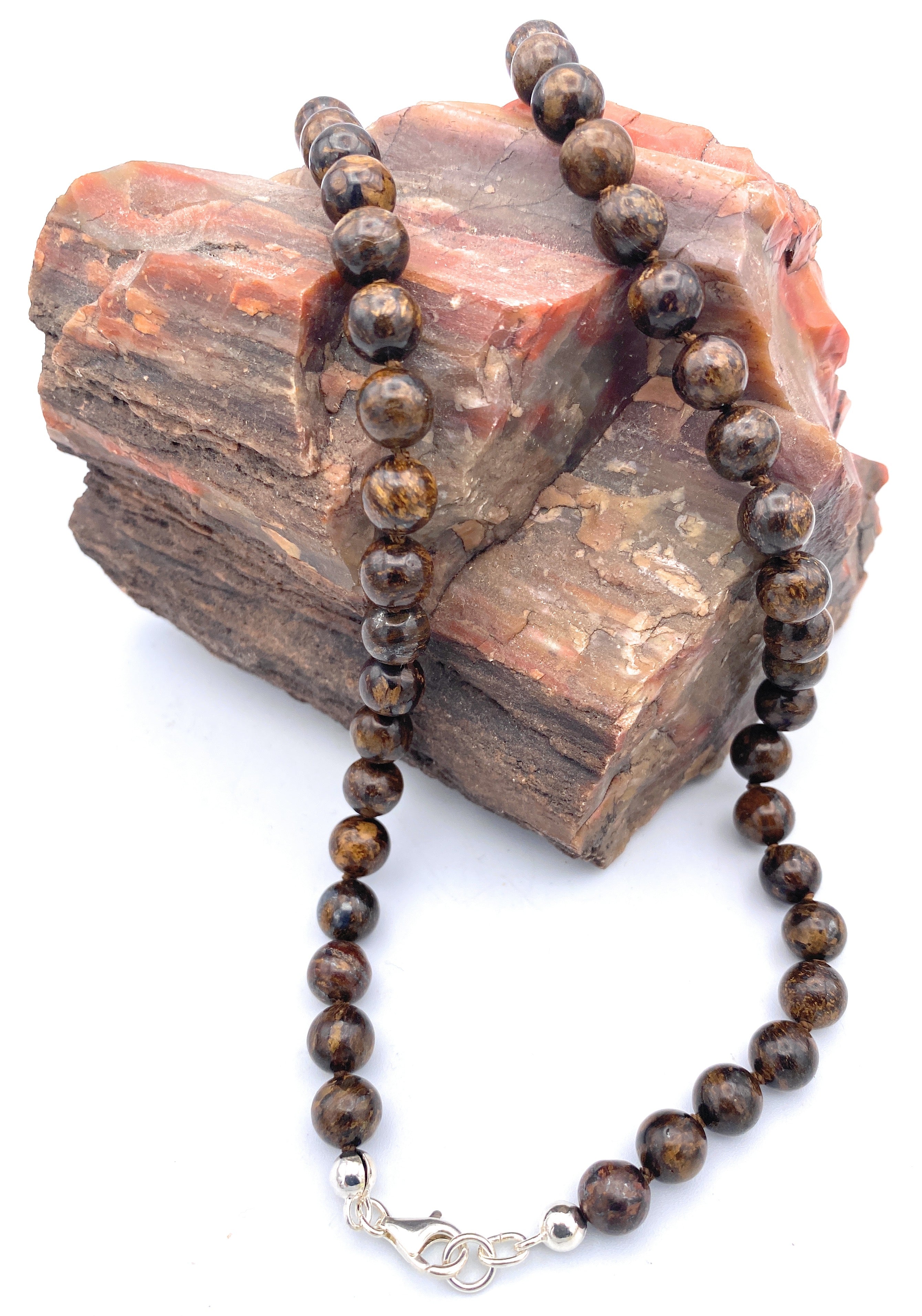 Bronzit Halskette 8 mm