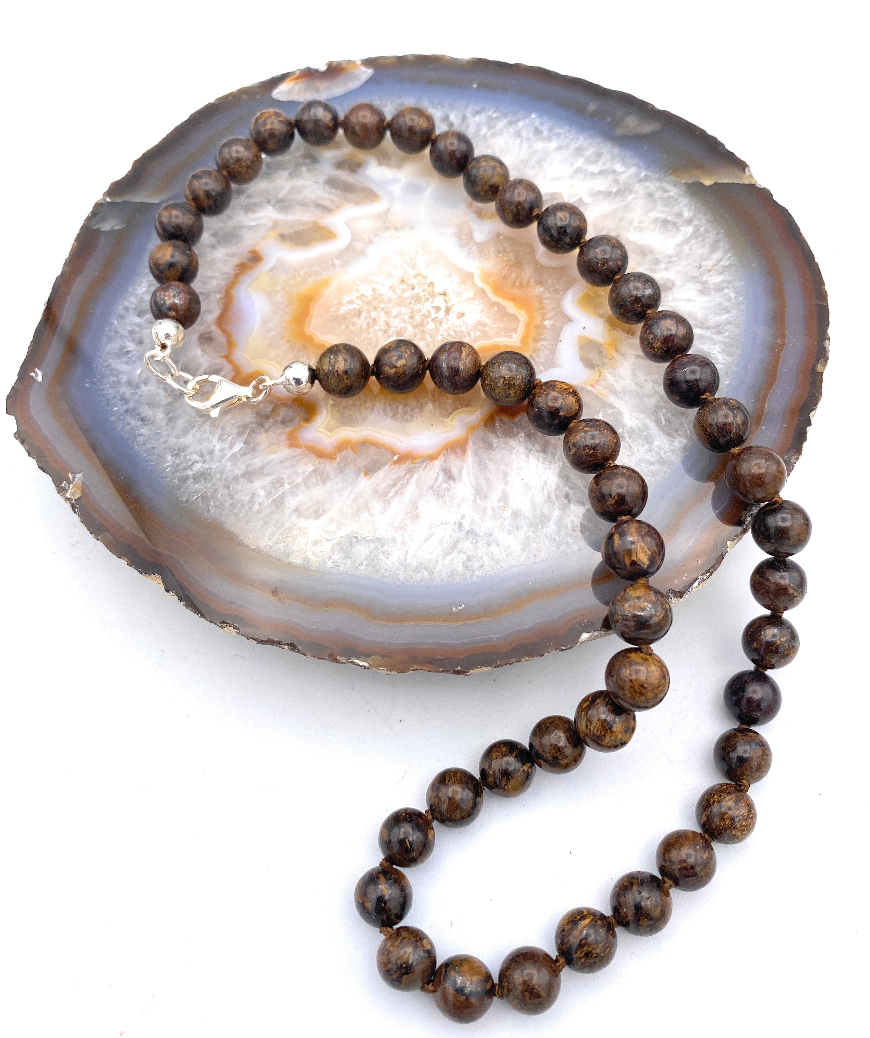 Bronzit Halskette 8 mm