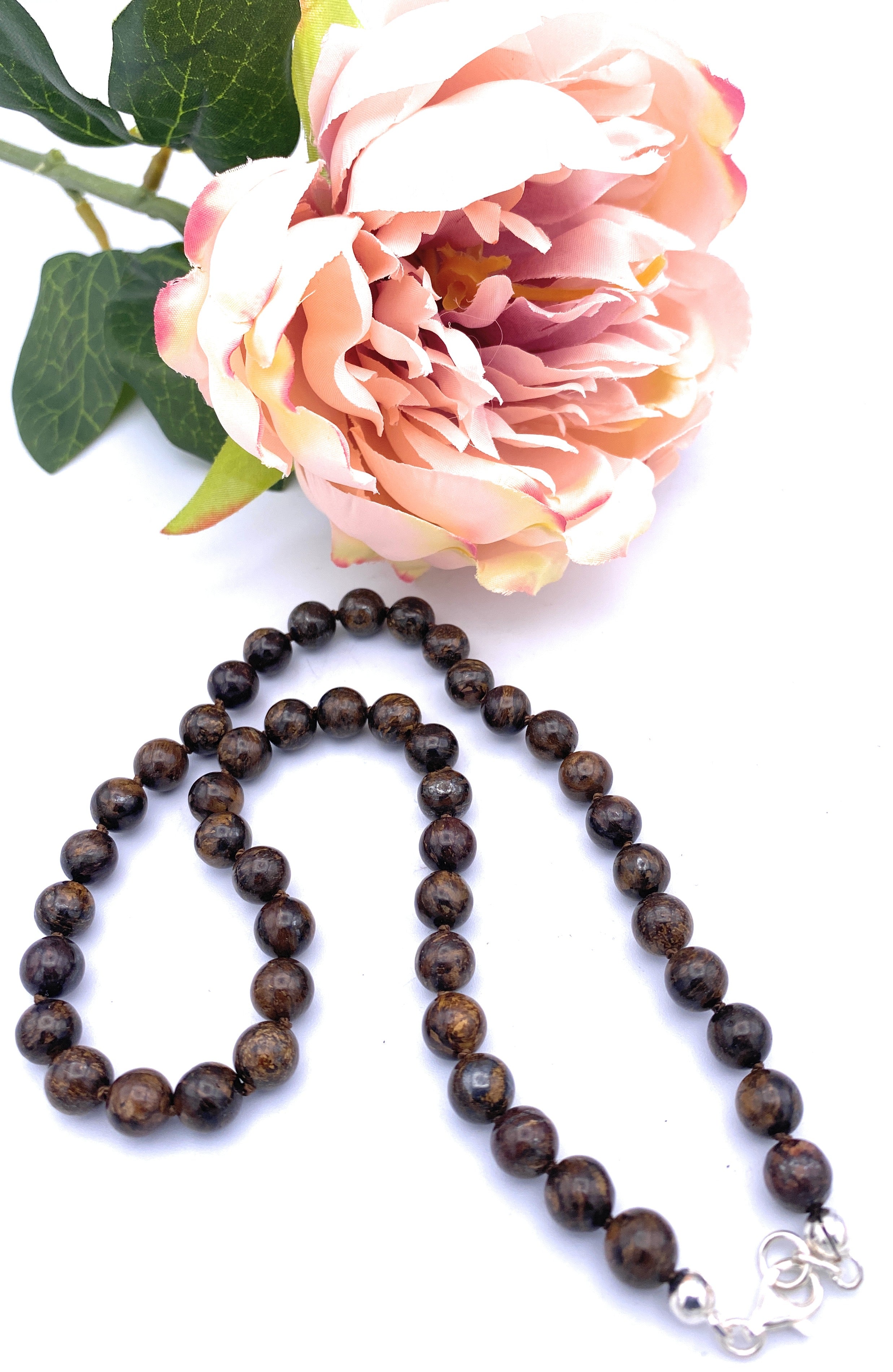 Bronzit Halskette 8 mm