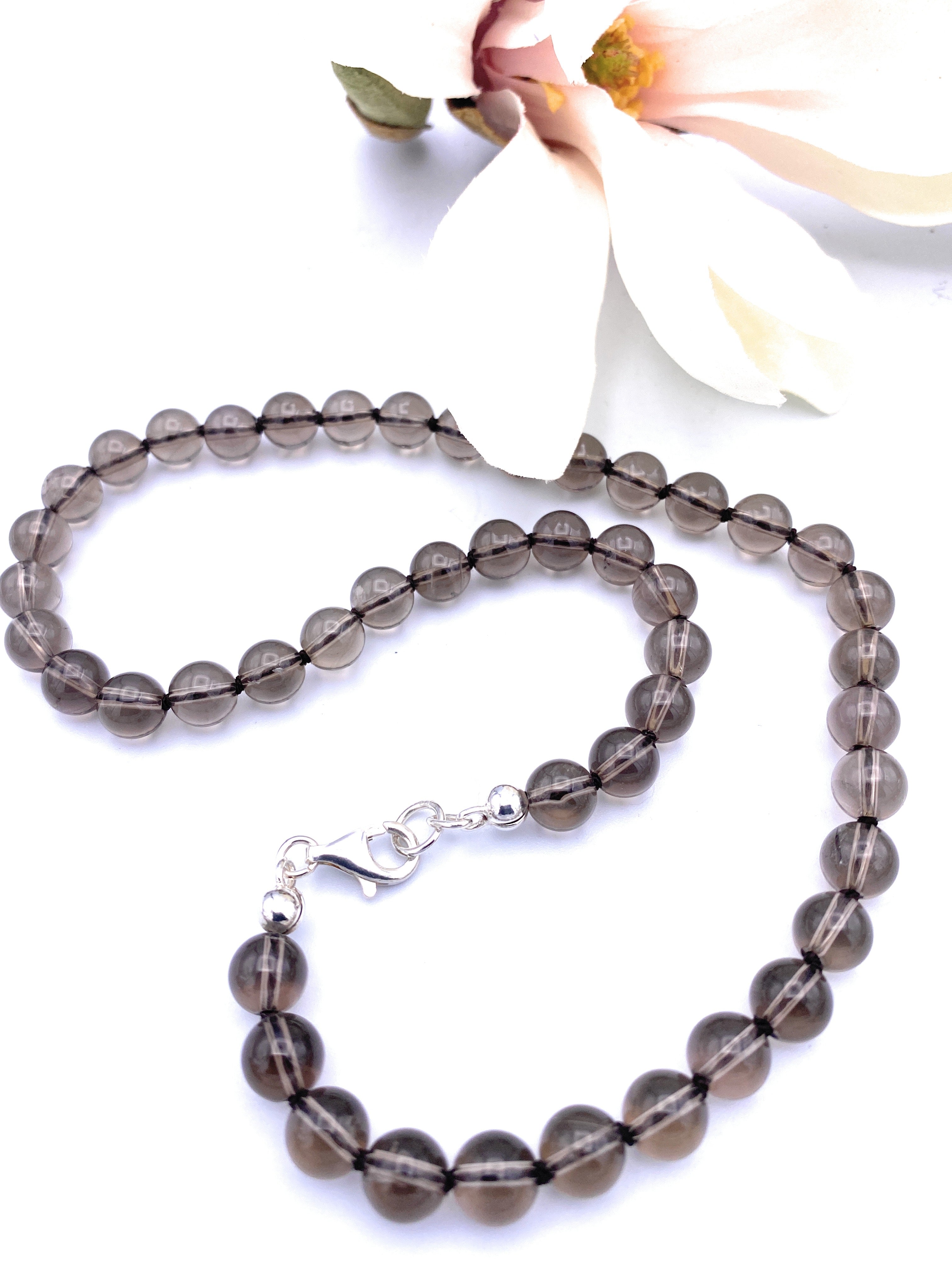 Rauchquarz Kugel Halskette 8mm