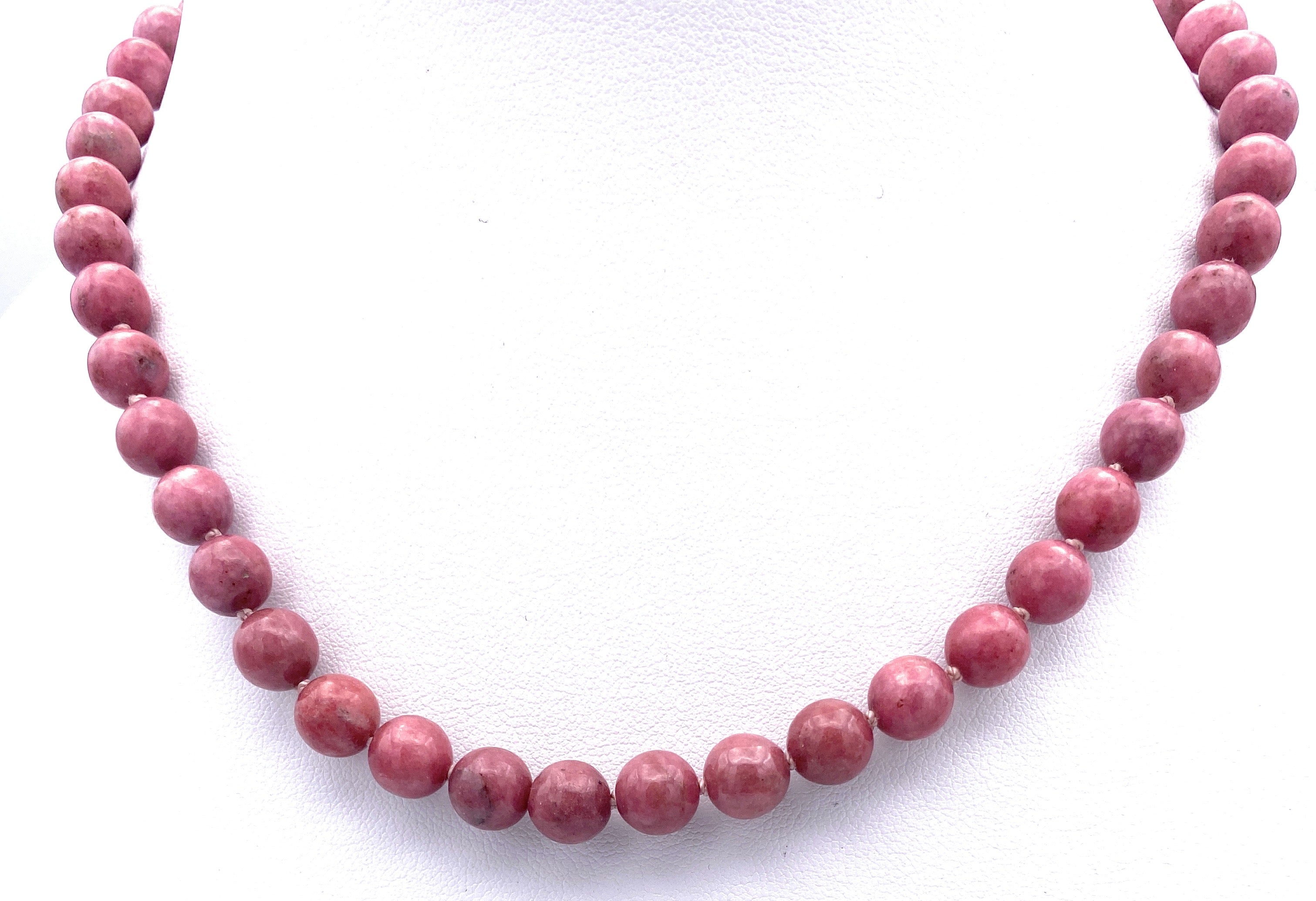 Rhodonit Kugel Halskette 8mm