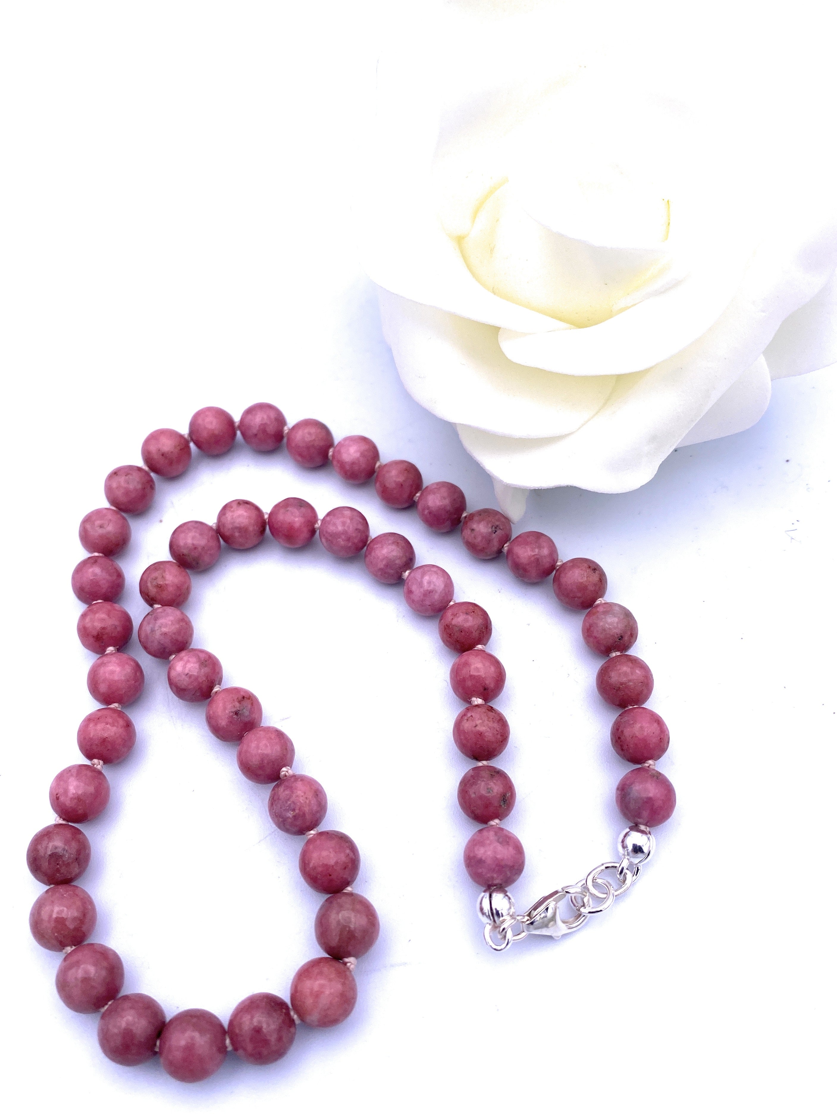 Rhodonit Kugel Halskette 8mm