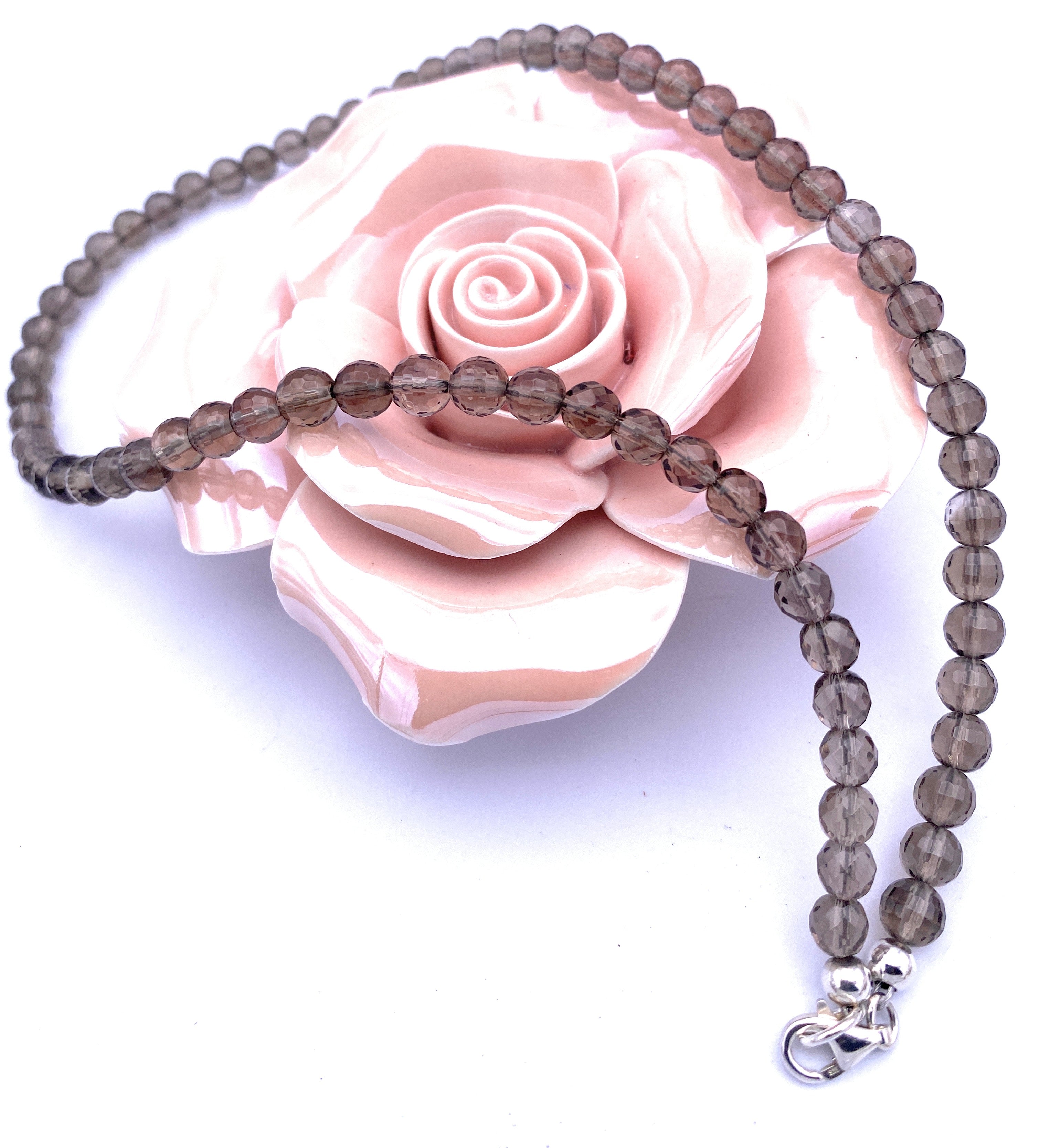 Facettierte Rauchquarz Halskette