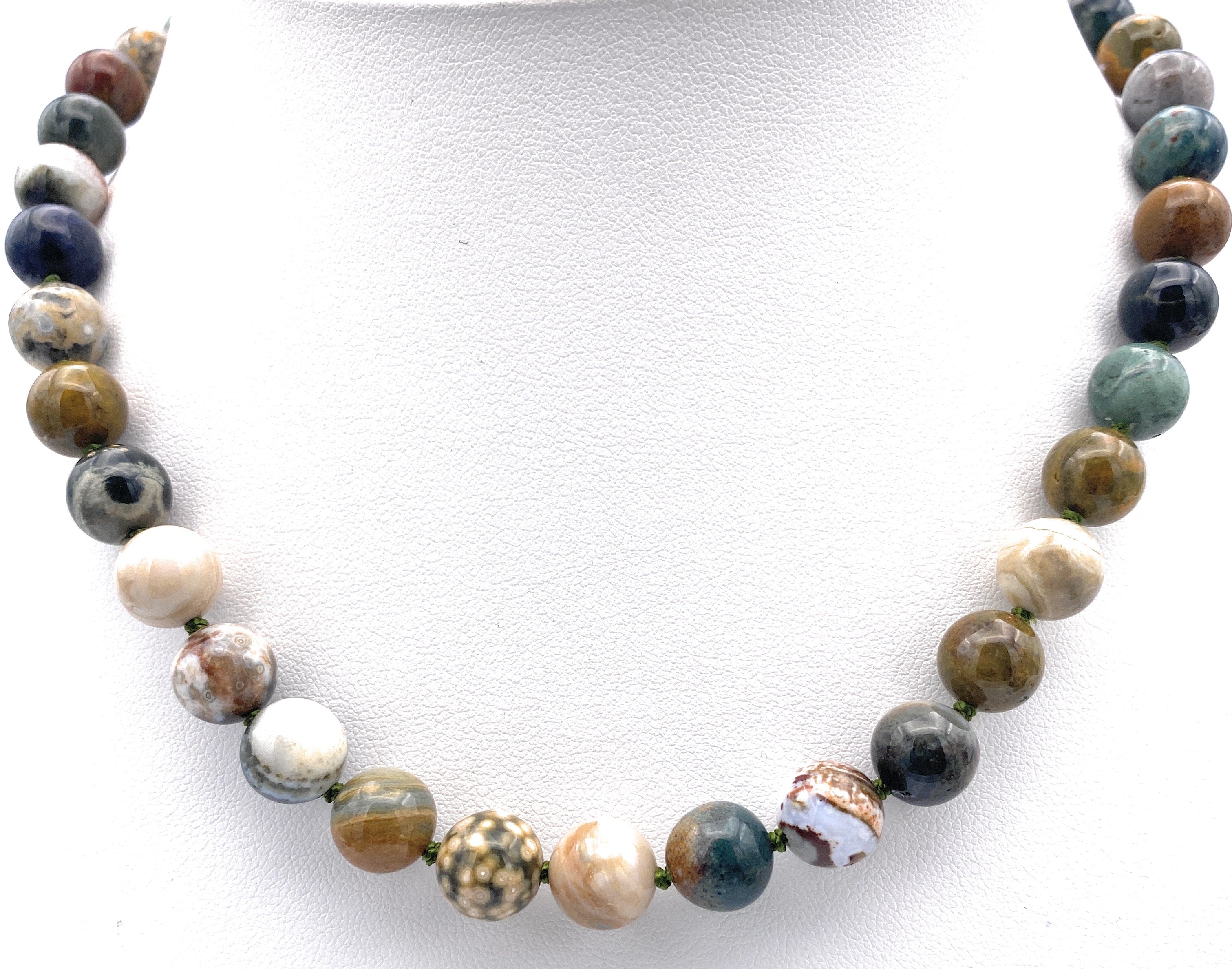 Ozean-Jaspis Halskette 12 mm