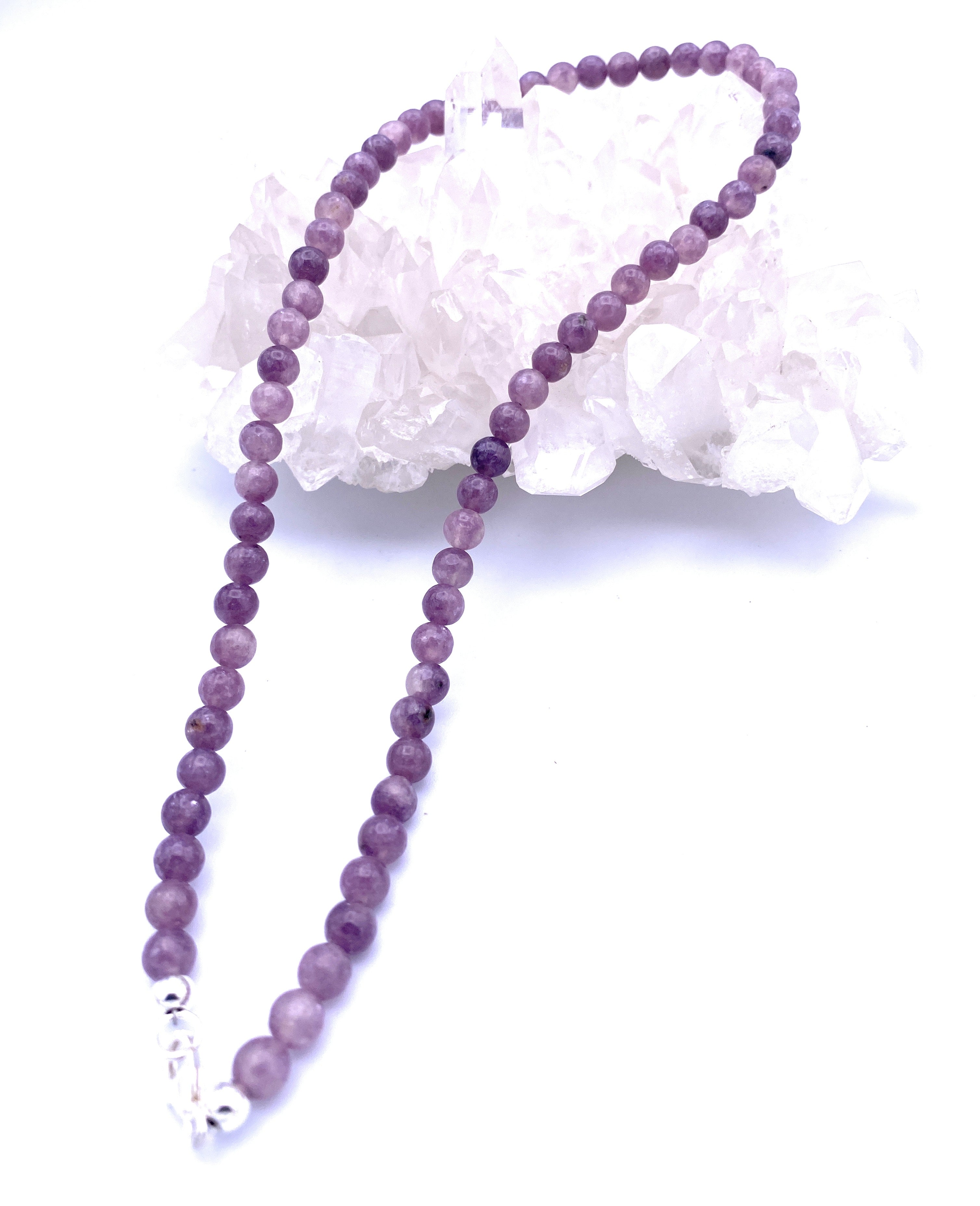 Feine Lepidolith Halskette