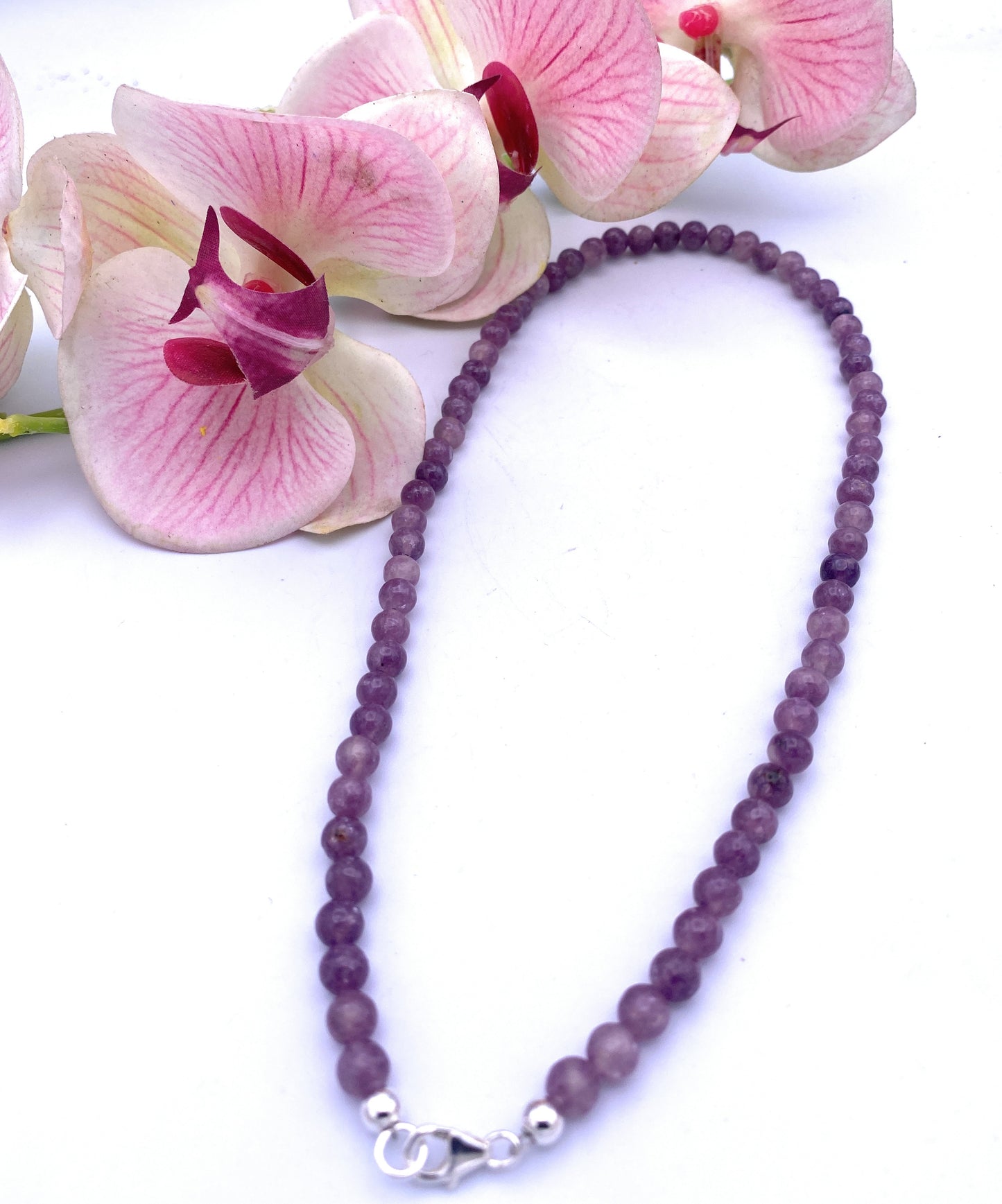 Feine Lepidolith Halskette