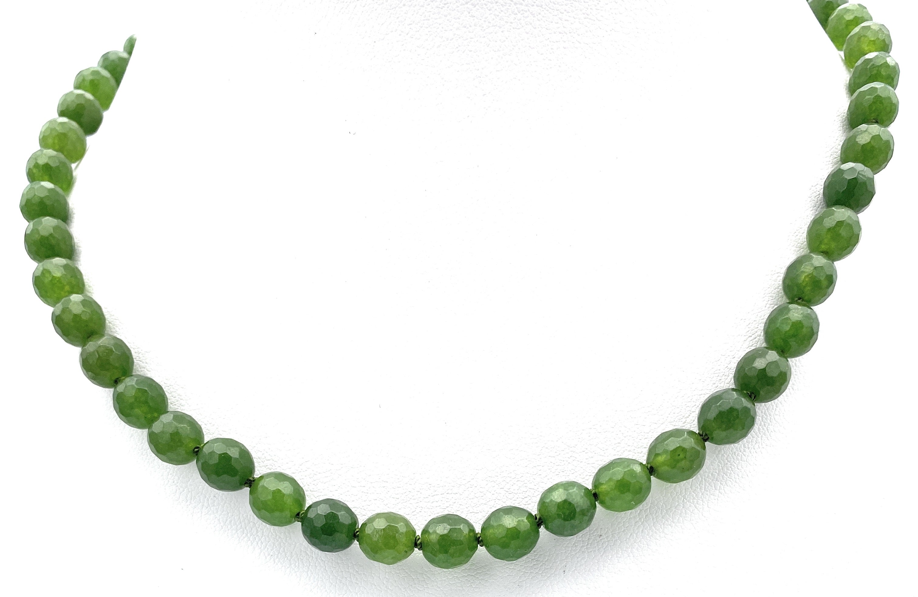 Facettierte Kanada-Jade Halskette