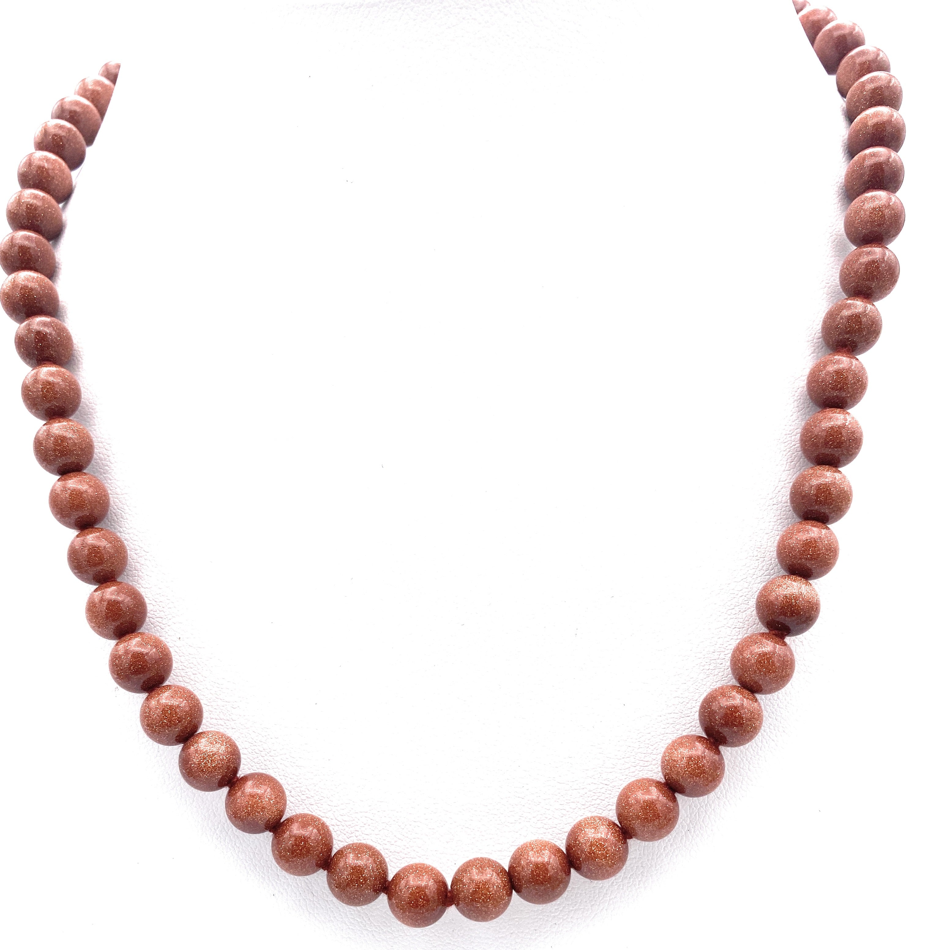 Goldfluss Kugel Halskette 8mm