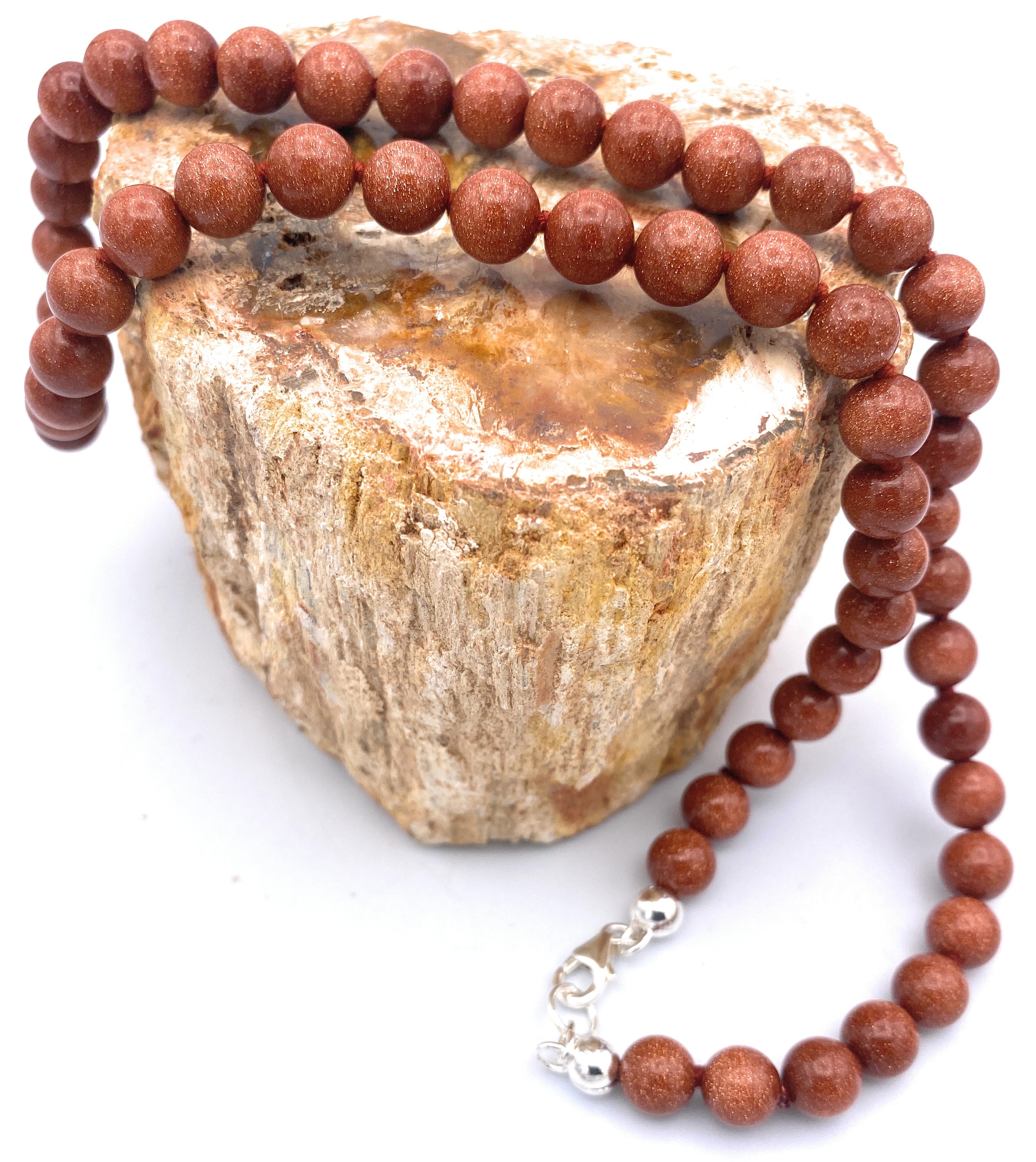 Goldfluss Kugel Halskette 8mm