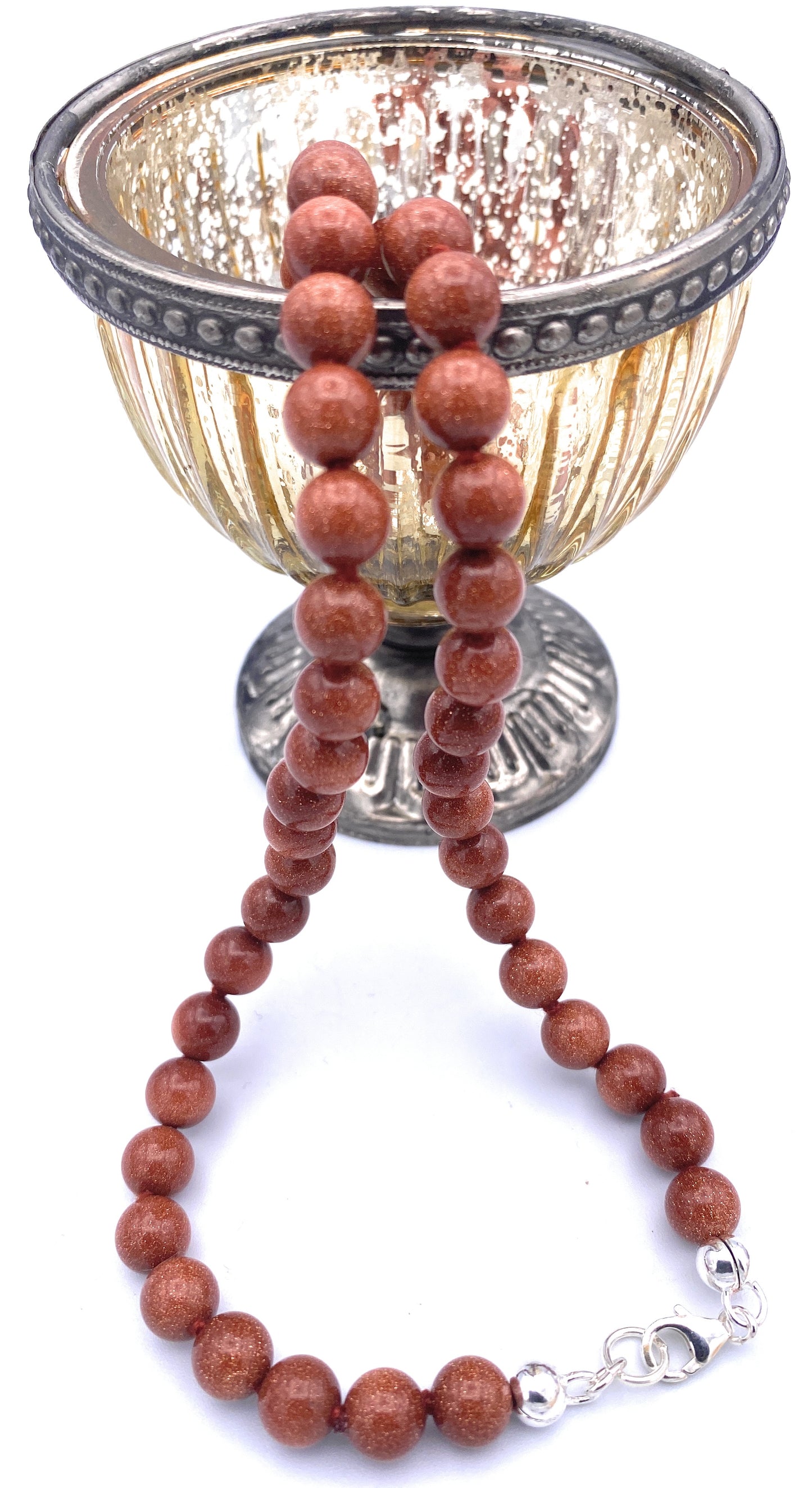 Goldfluss Kugel Halskette 8mm