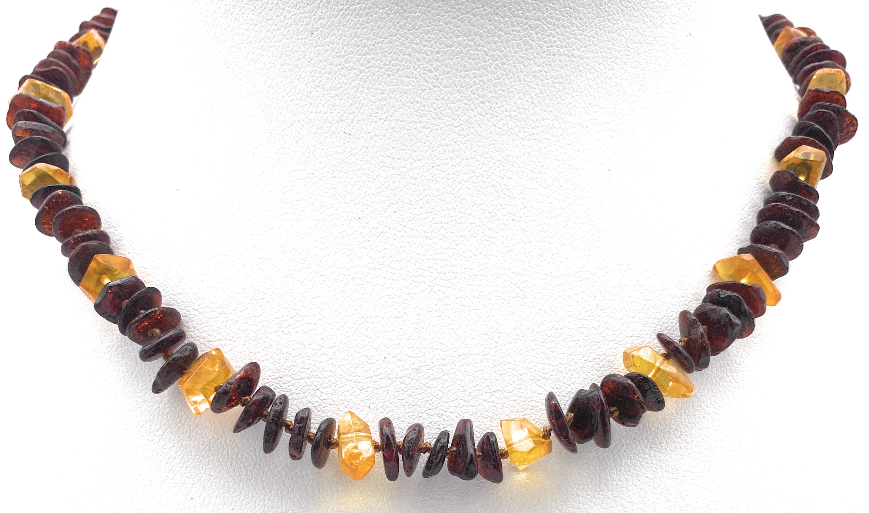Mehrfarbige Bernstein Halskette 8mm