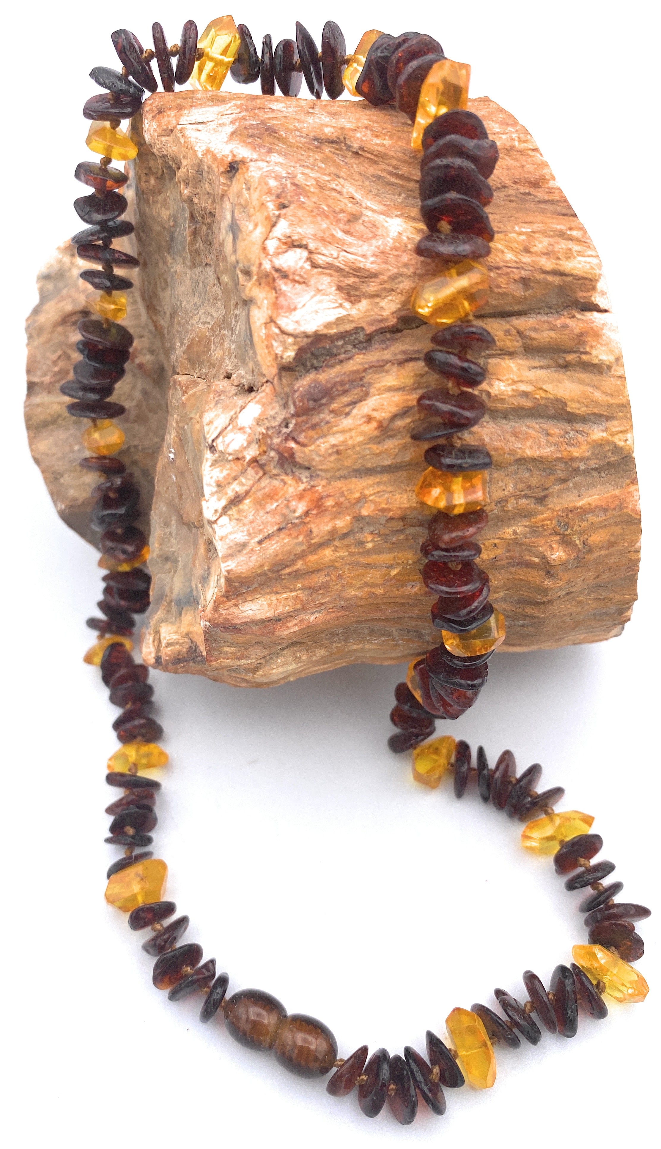 Mehrfarbige Bernstein Halskette 8mm