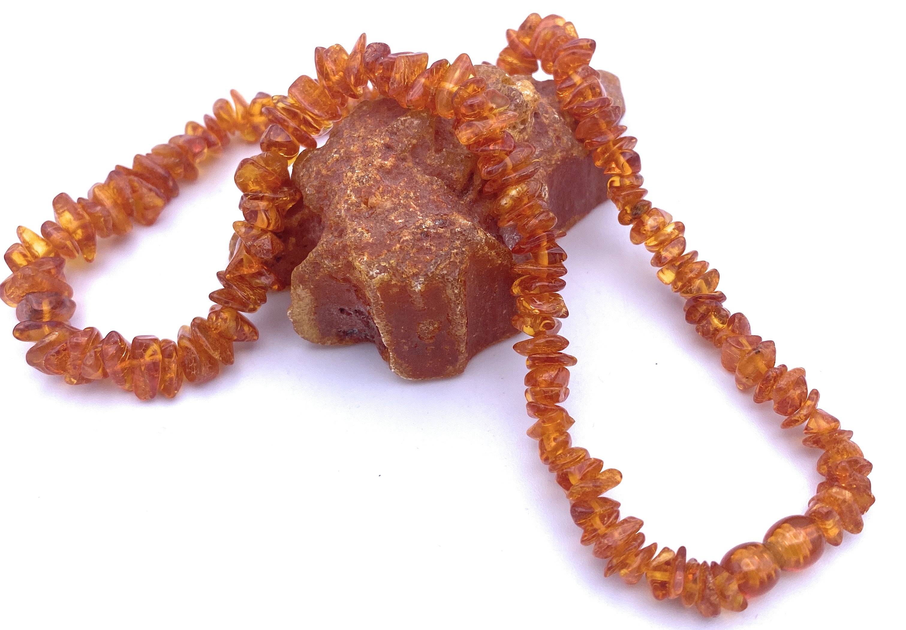 Bernstein Chips Halskette 8mm