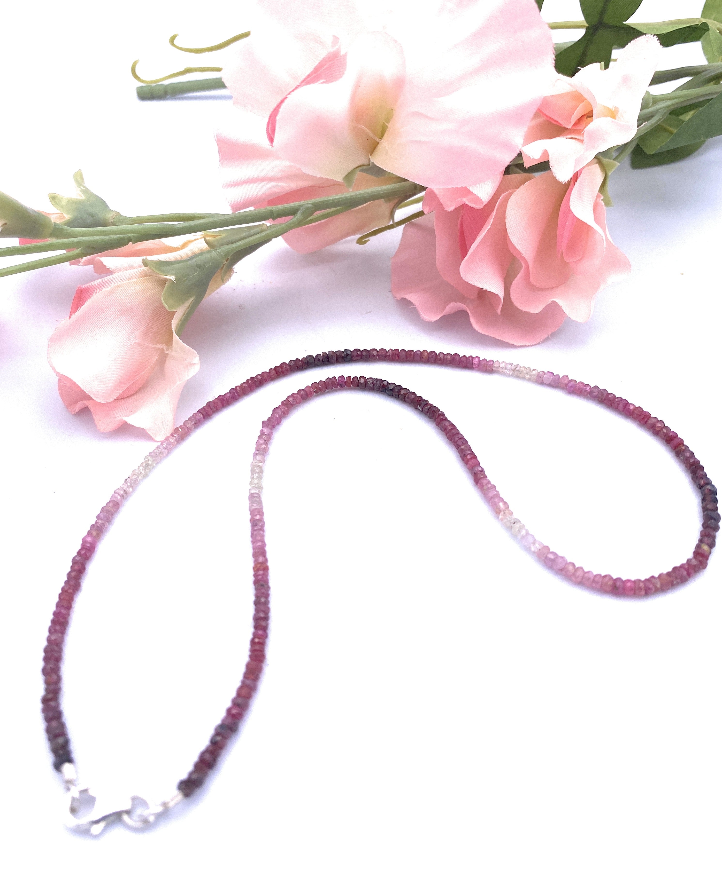 Edle Rubin Halskette 3mm