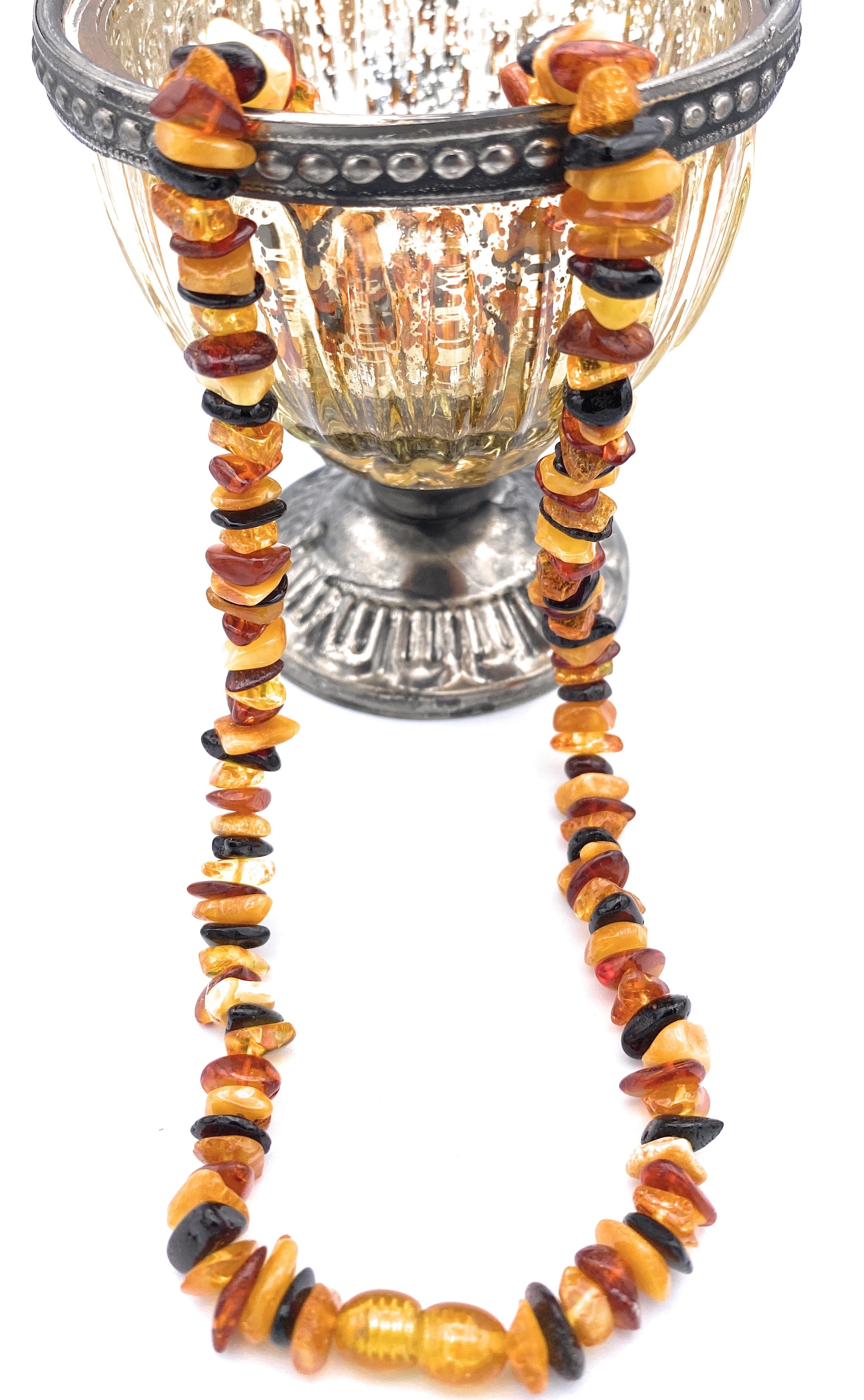 Abgerundete Bernstein Halskette 8mm