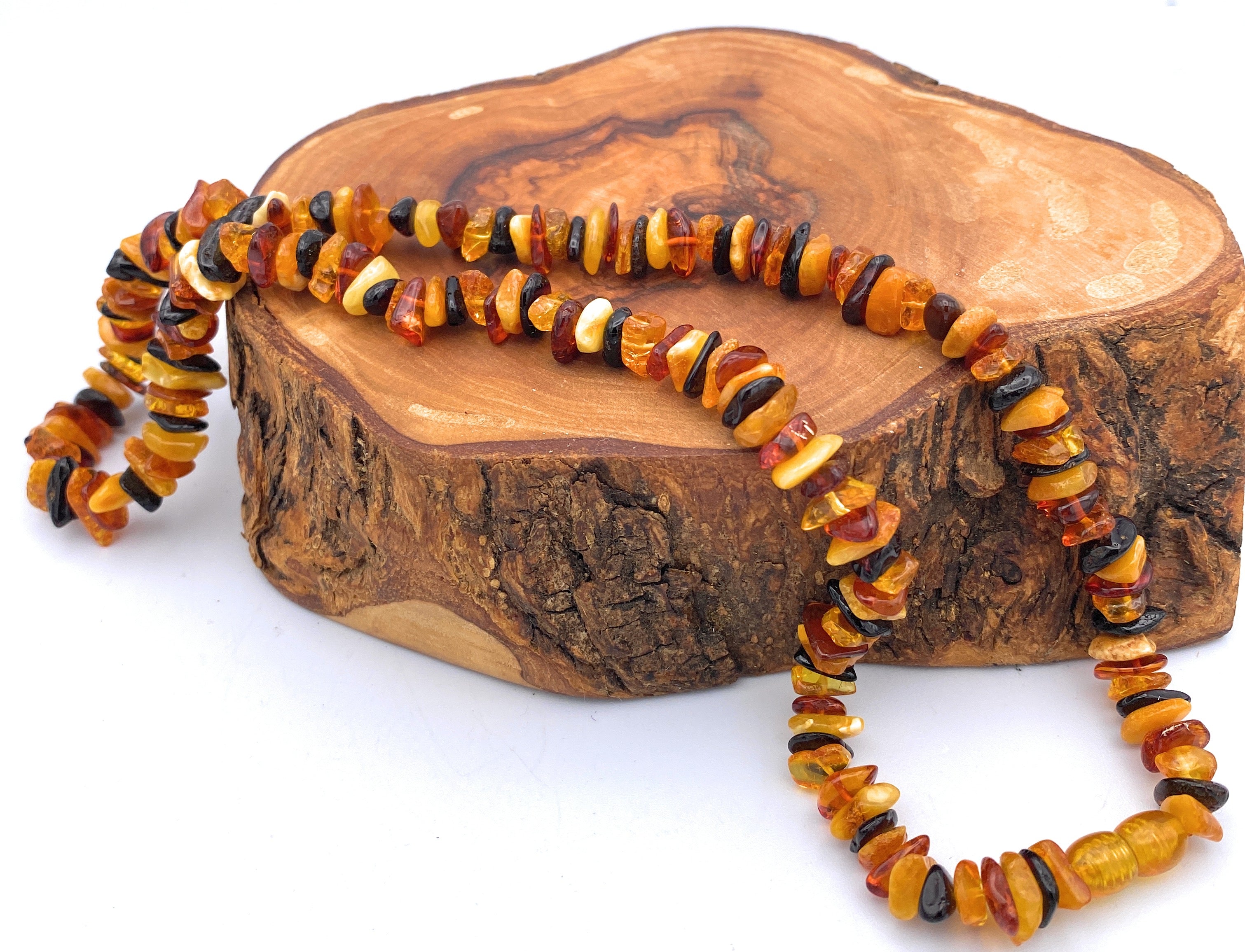 Abgerundete Bernstein Halskette 8mm