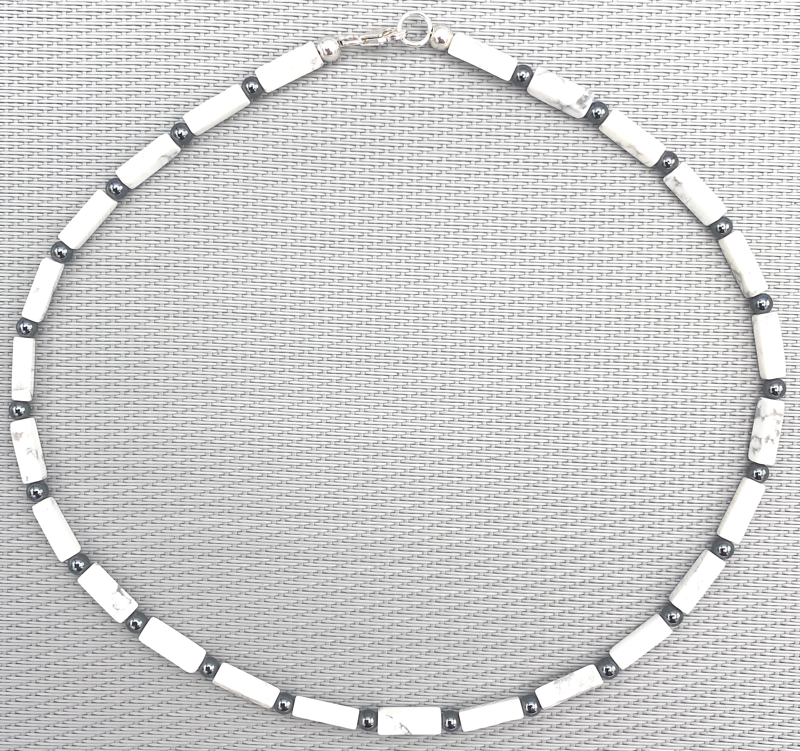 Magnesit Rechteck-Kette mit Hämatin 4mm