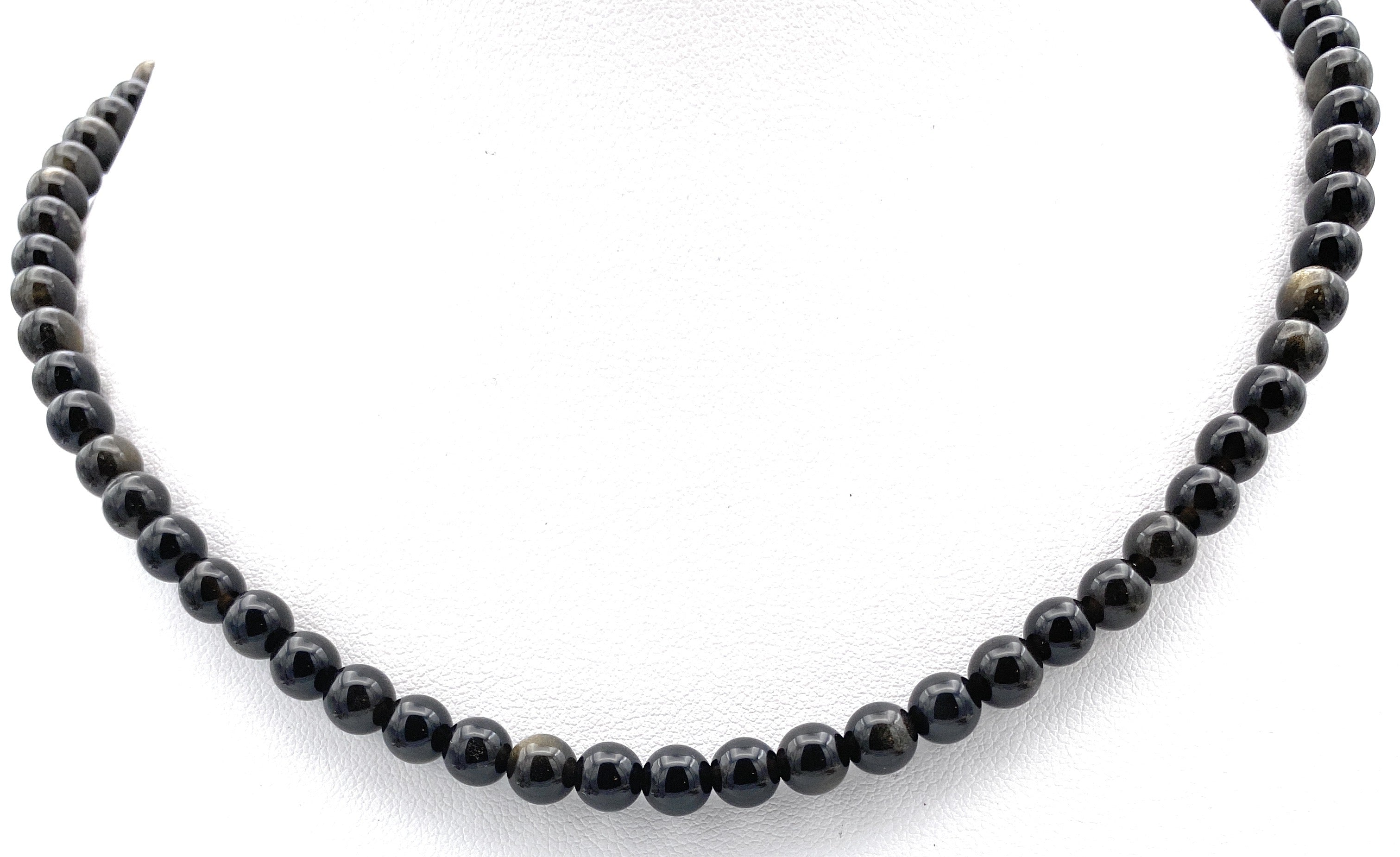 Gold-Obsidian Halskette