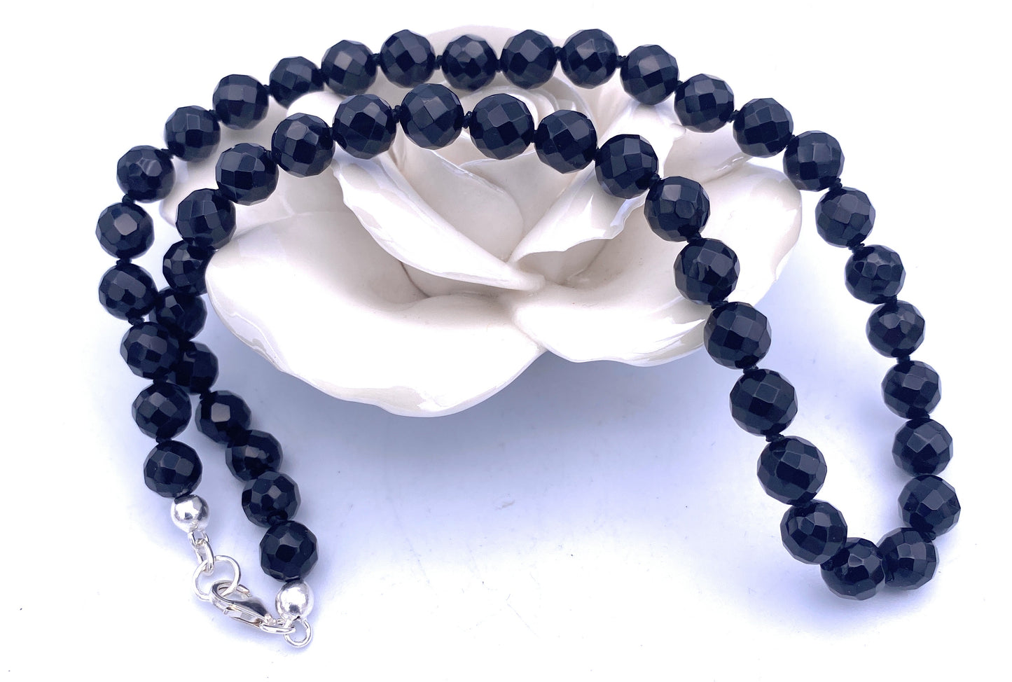 Facettierte Onyx Halskette 8mm