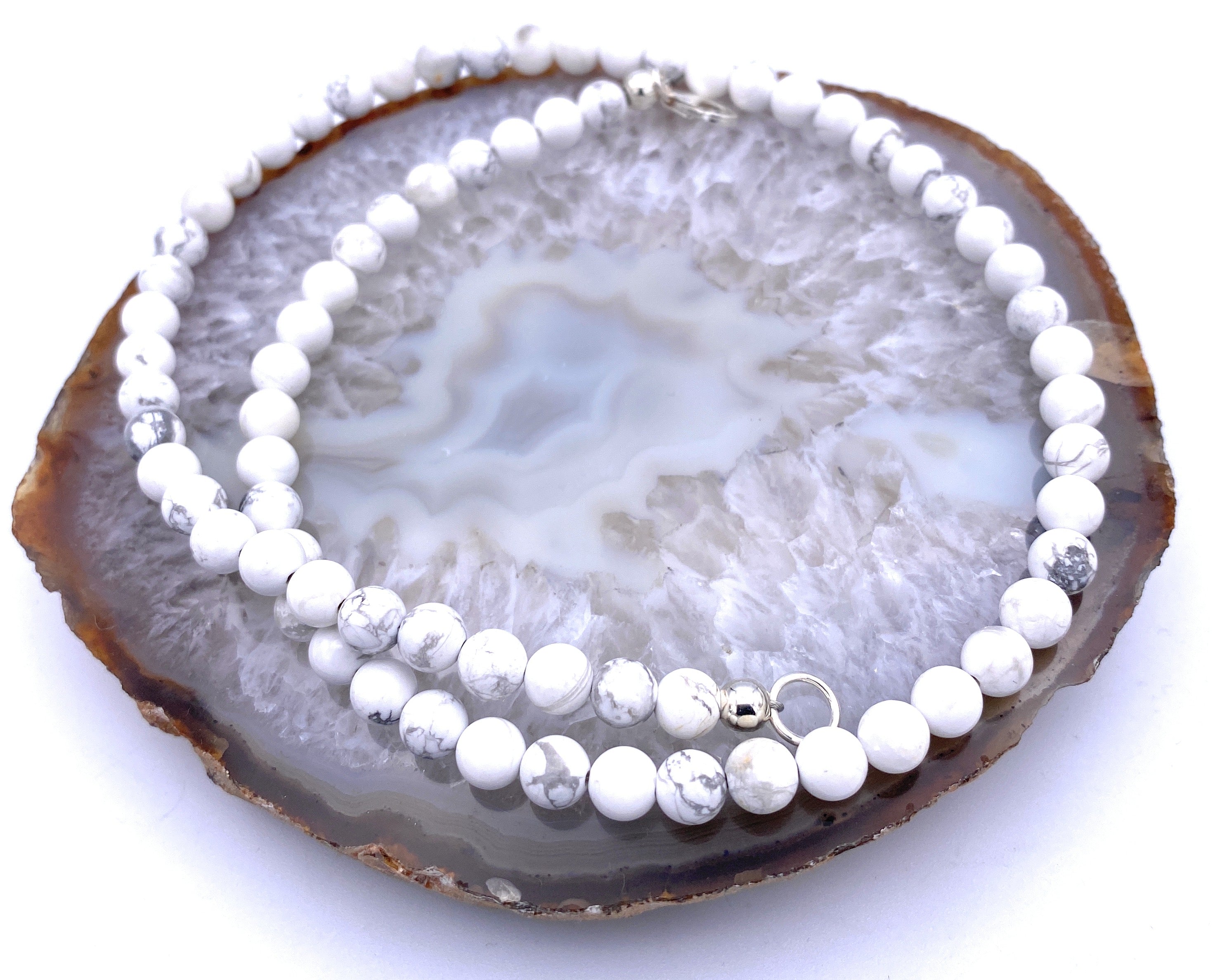 Magnesit Kugel Halskette 6mm