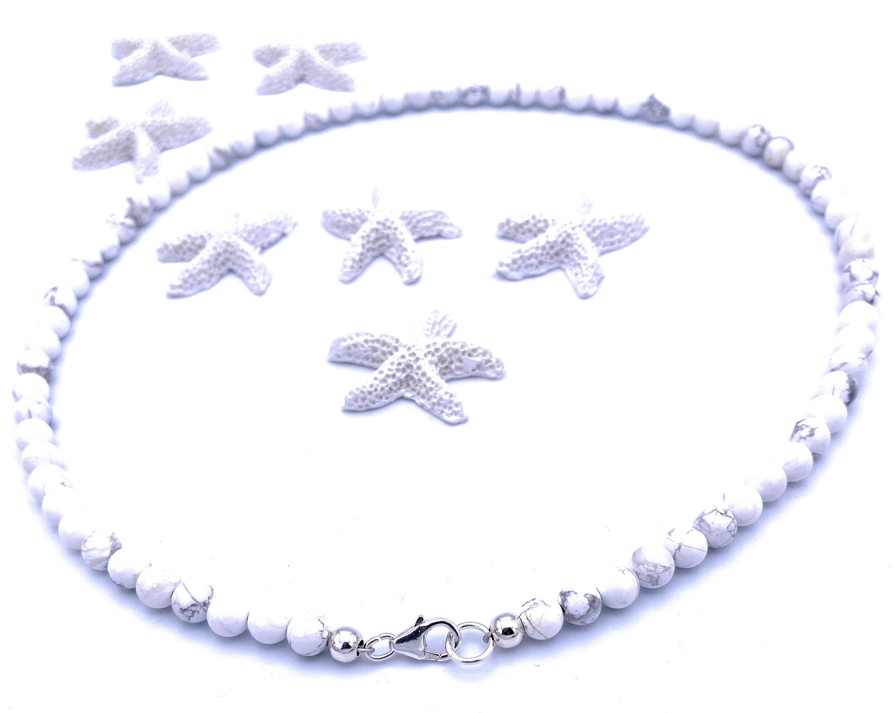 Magnesit Kugel Halskette 6mm