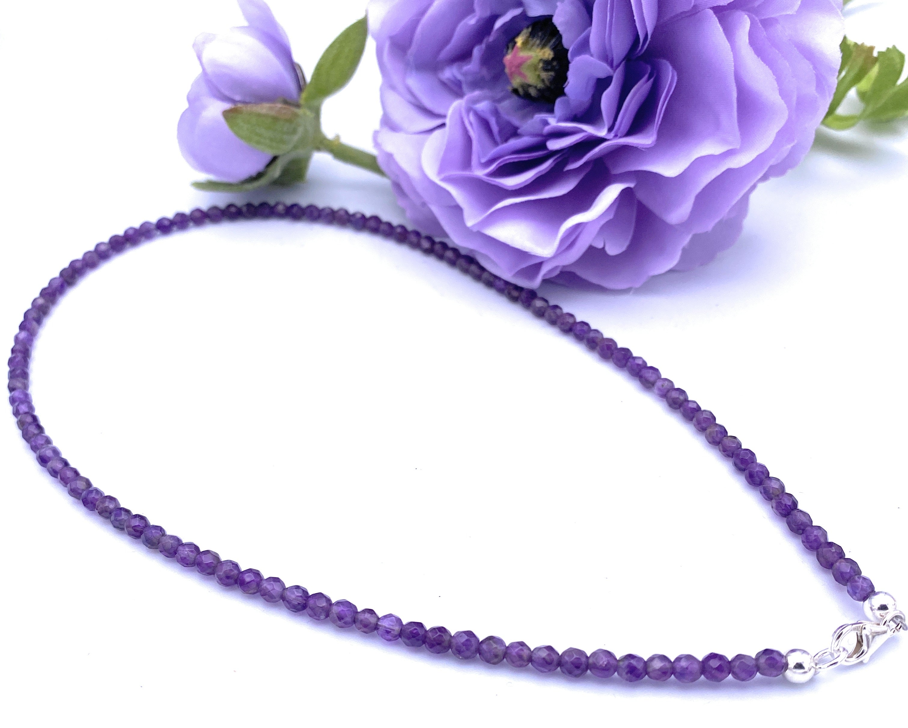 Fein facettierte Amethyst Halskette